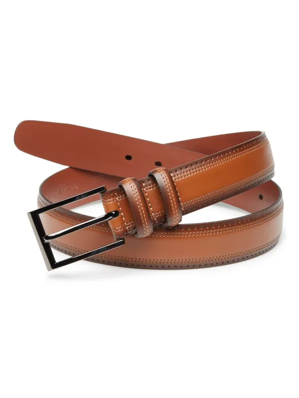 Brown Perforated Leather Belt sold by Cubavera