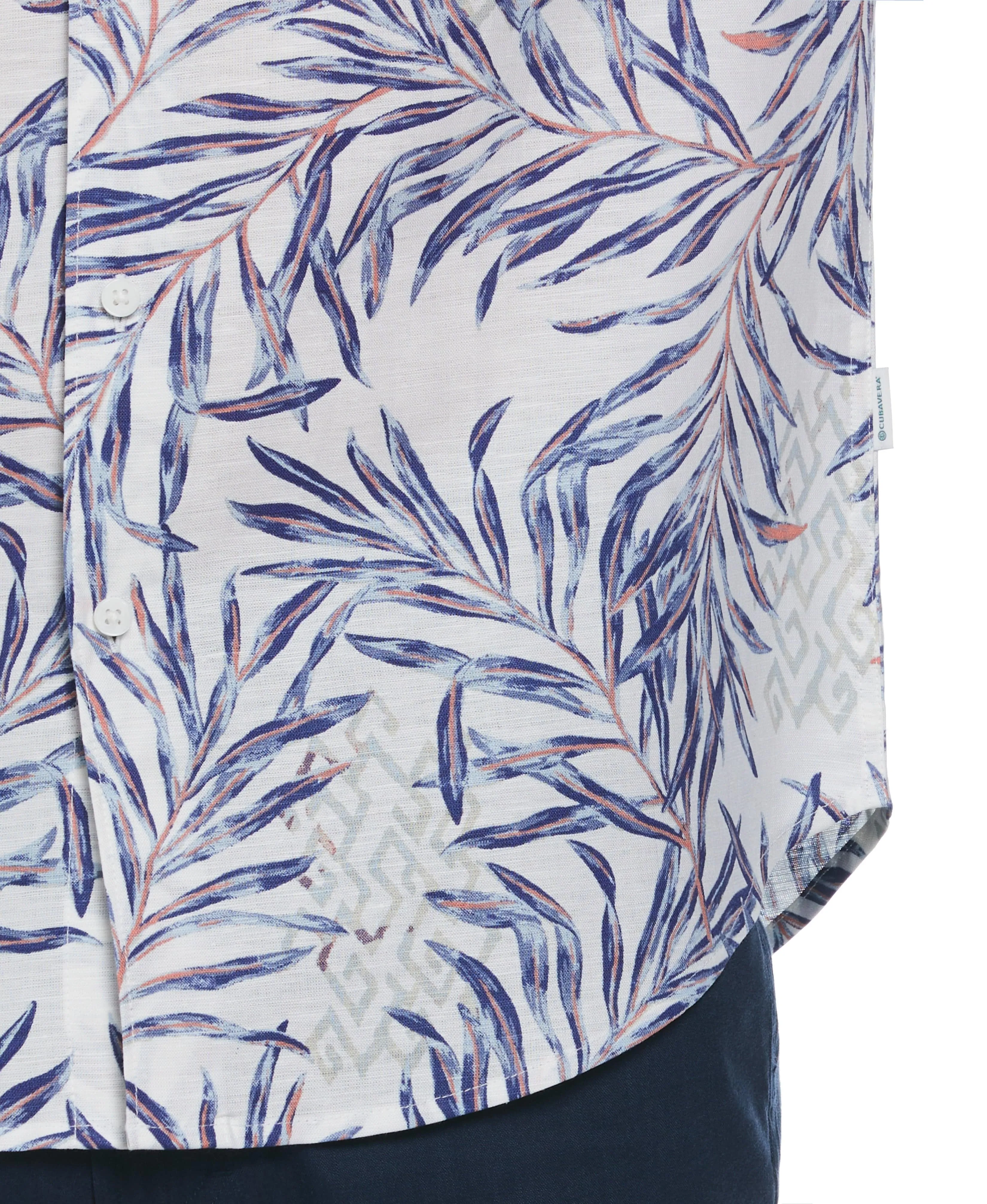 Linen Blend Geo Leaf Print Shirt sold by Cubavera product image thumbnail 3