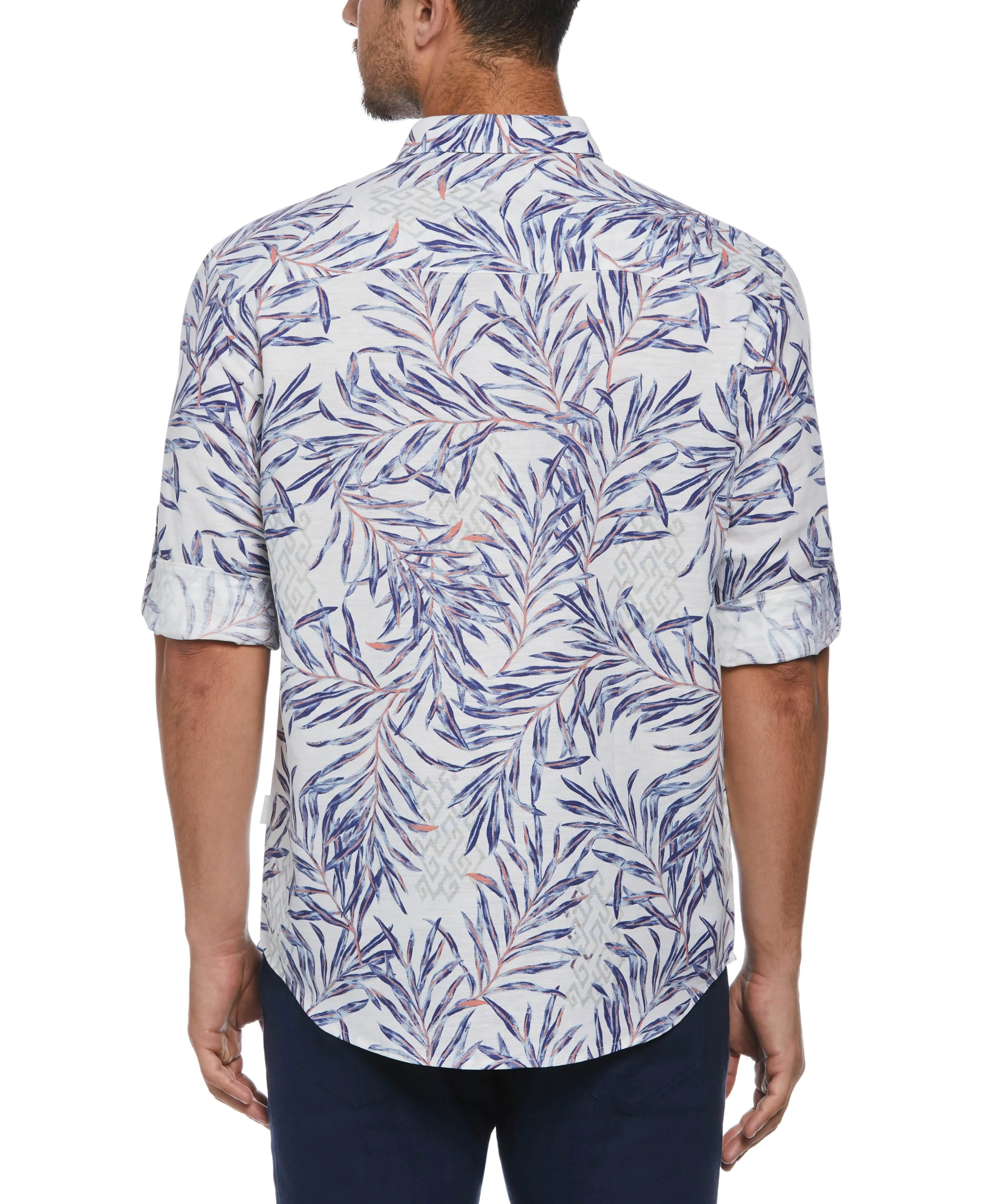 Linen Blend Geo Leaf Print Shirt sold by Cubavera product image thumbnail 2