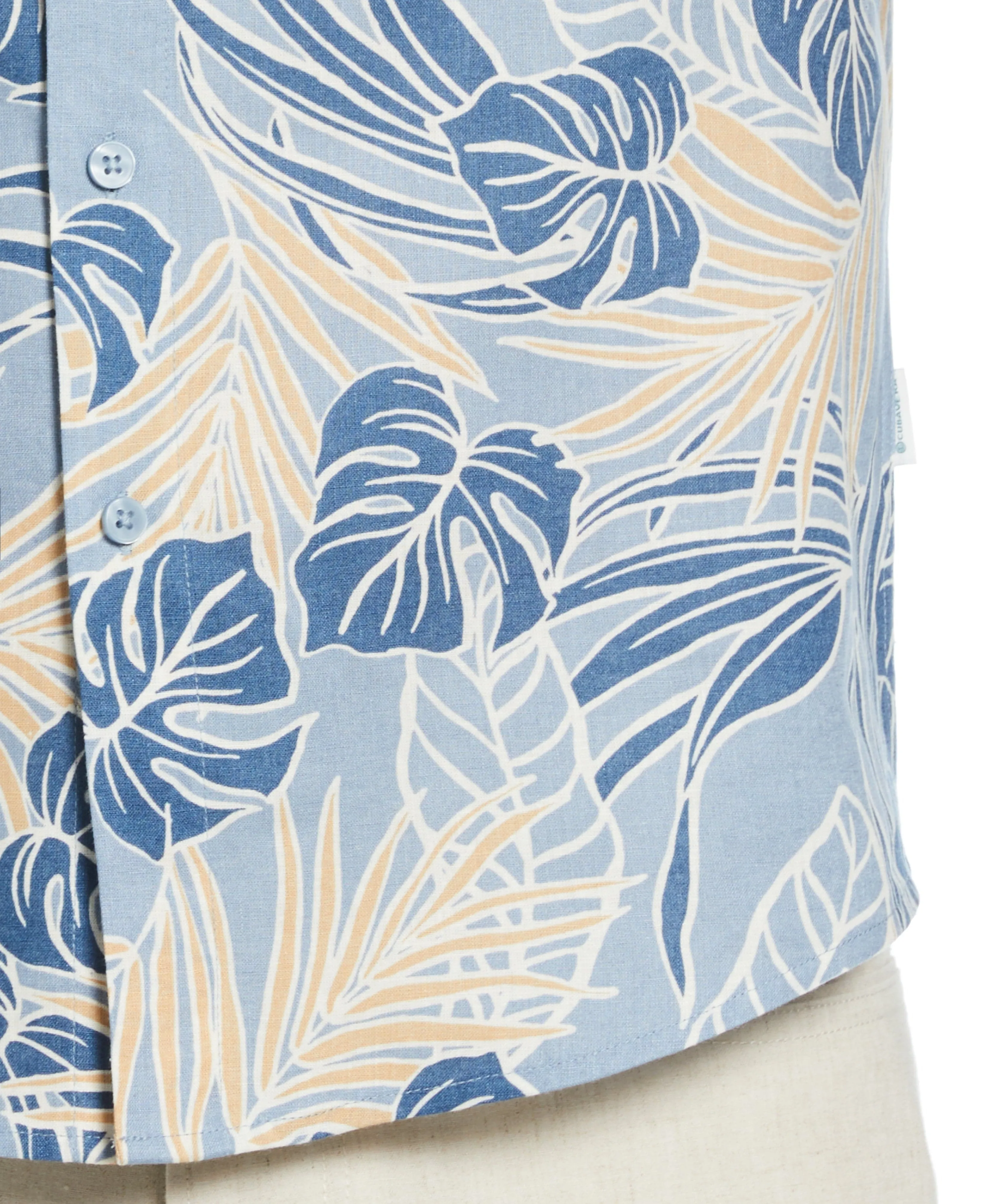 Linen-Blend Leaf Outline Print Shirt sold by Cubavera product image thumbnail 3