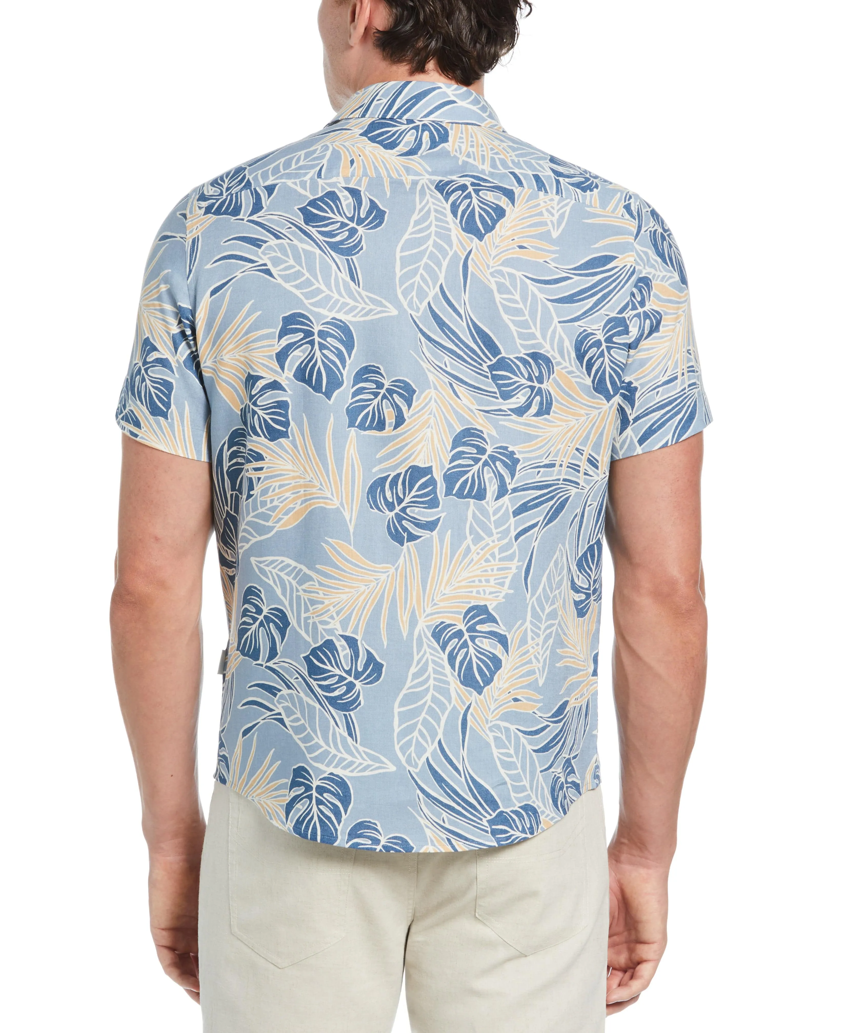 Linen-Blend Leaf Outline Print Shirt sold by Cubavera product image thumbnail 2