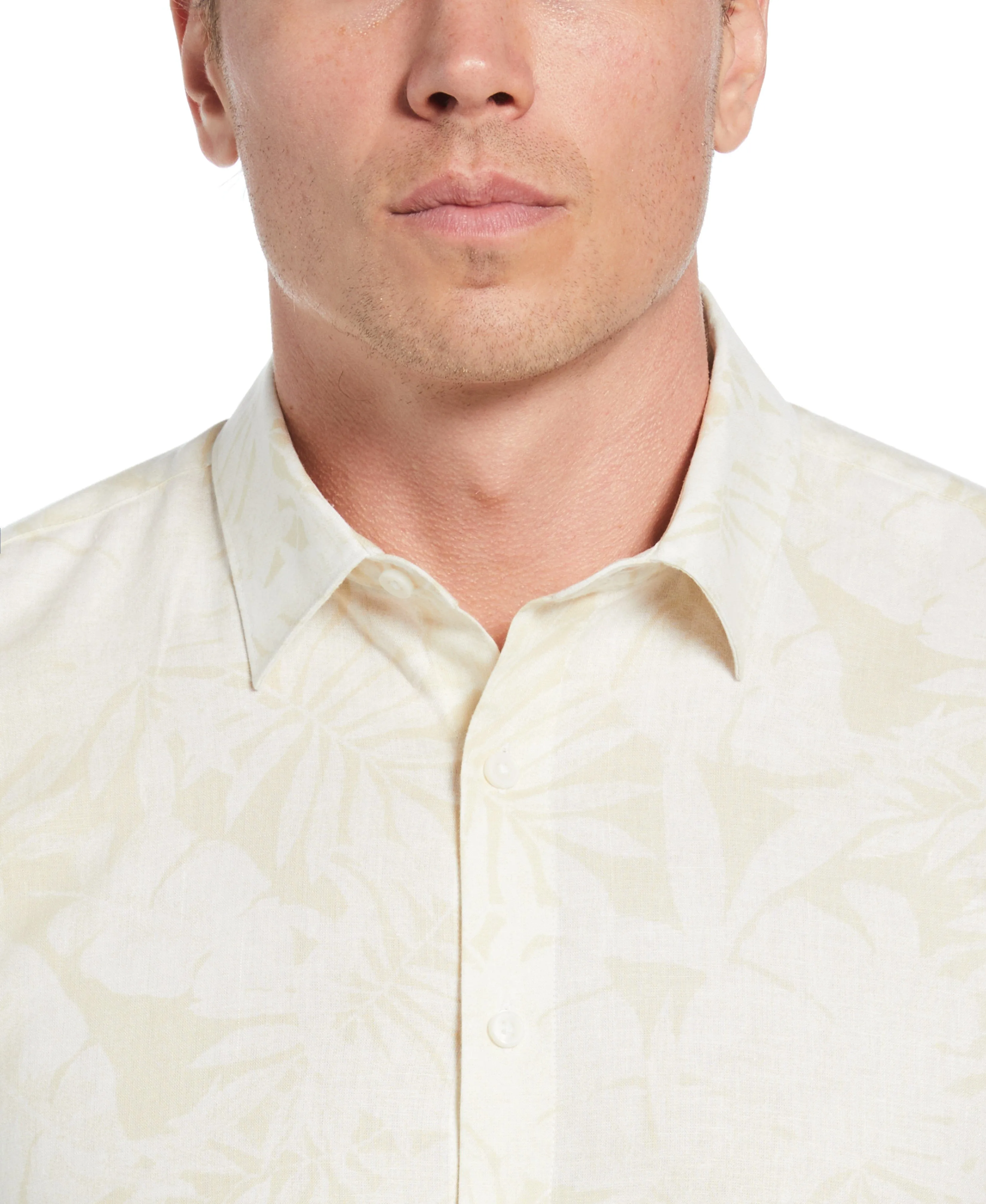 Linen Blend Tonal Multi Leaf Print Shirt sold by Cubavera product image thumbnail 4
