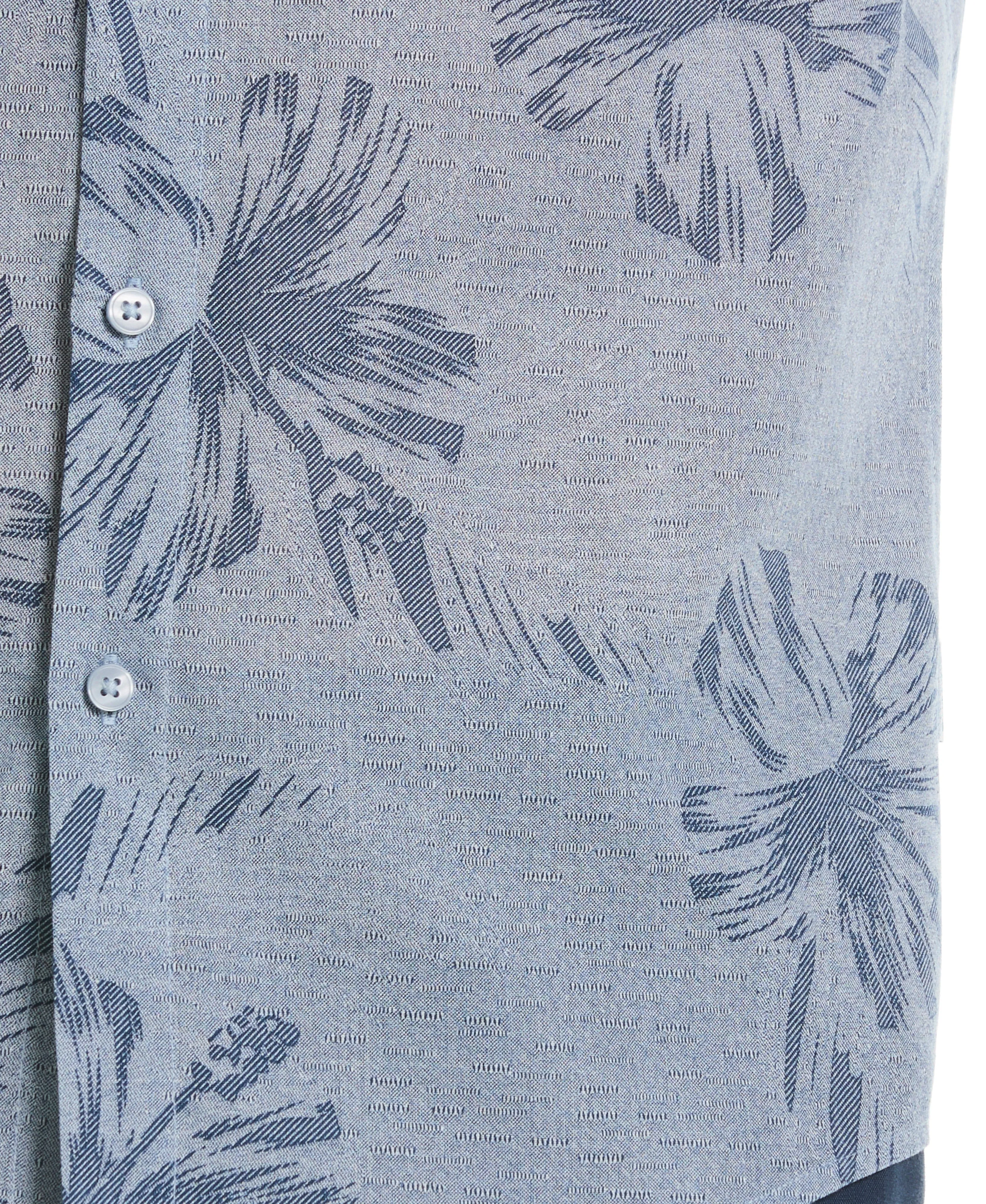 Linen Blend Tropical Tonal Print Shirt sold by Cubavera product image thumbnail 3