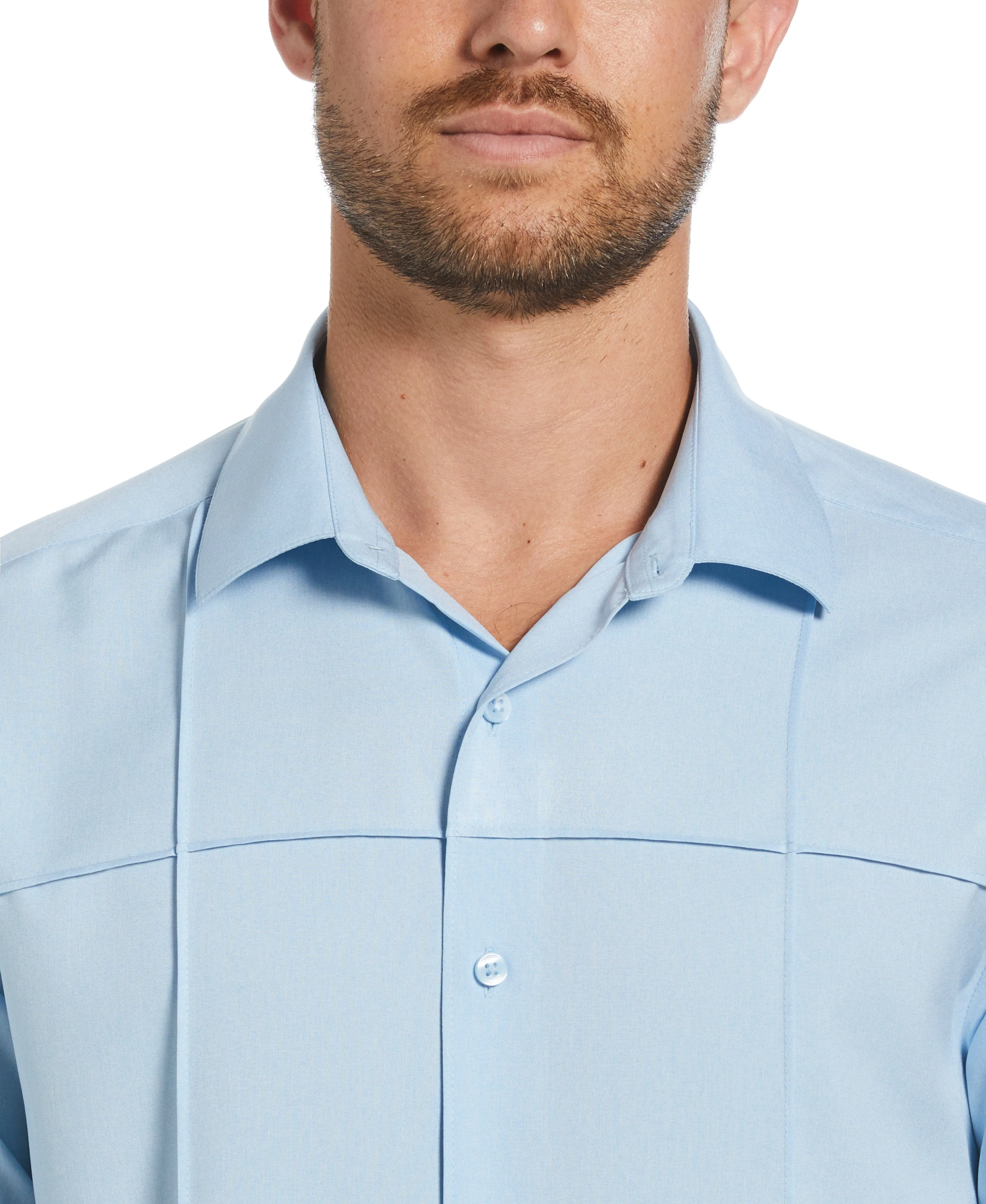 Two-Tone Cross Tuck Chambray Shirt sold by Cubavera product image thumbnail 4