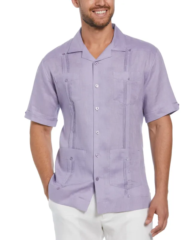 100% Linen Classic Guayabera Shirt - Short Sleeve sold by Cubavera