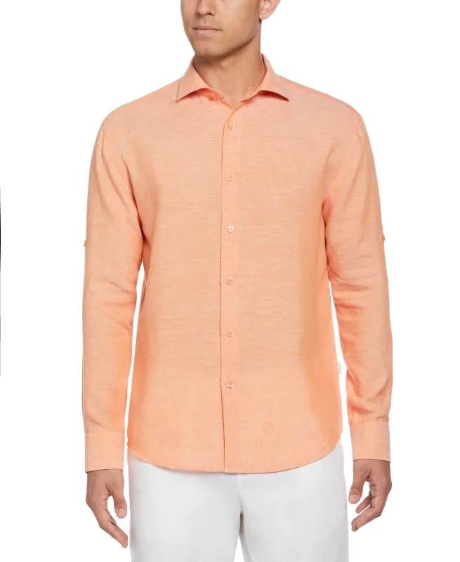 Travelselect™ Linen-Blend Rolled Sleeve Shirt sold by Cubavera