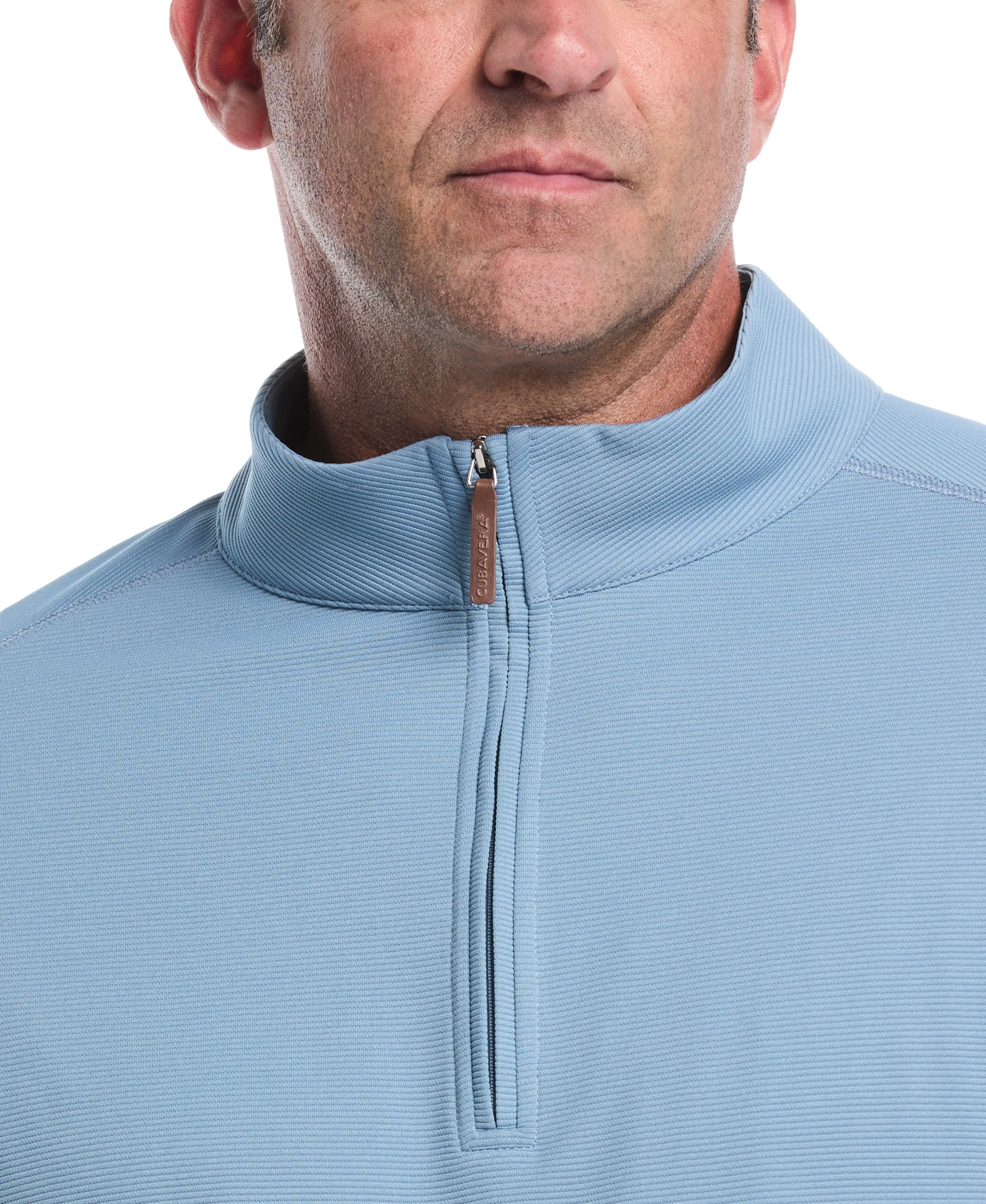 Big & Tall Solid Textured 1/4 Zip Pullover Sweater sold by Cubavera product image thumbnail 4