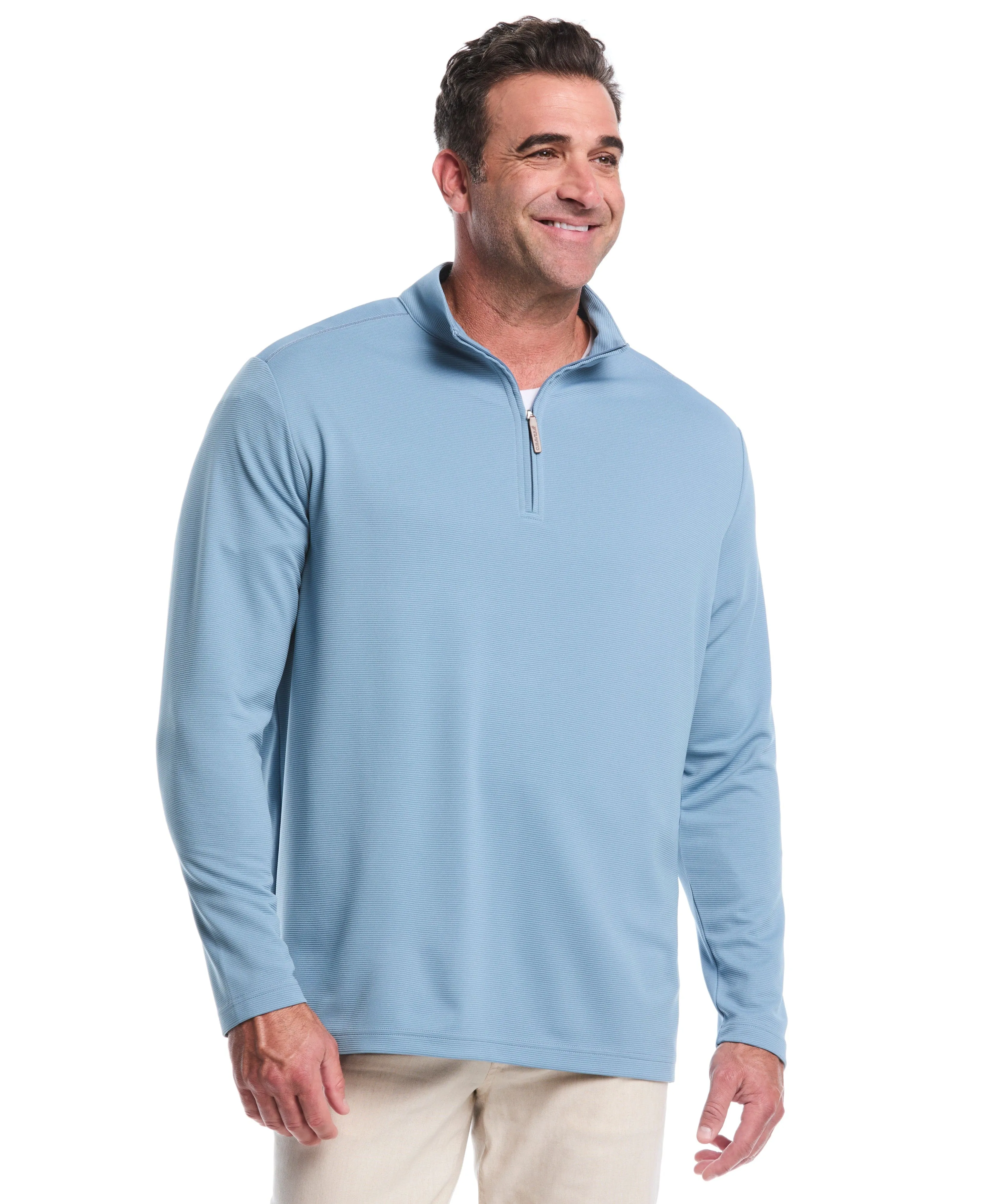 Big & Tall Solid Textured 1/4 Zip Pullover Sweater sold by Cubavera