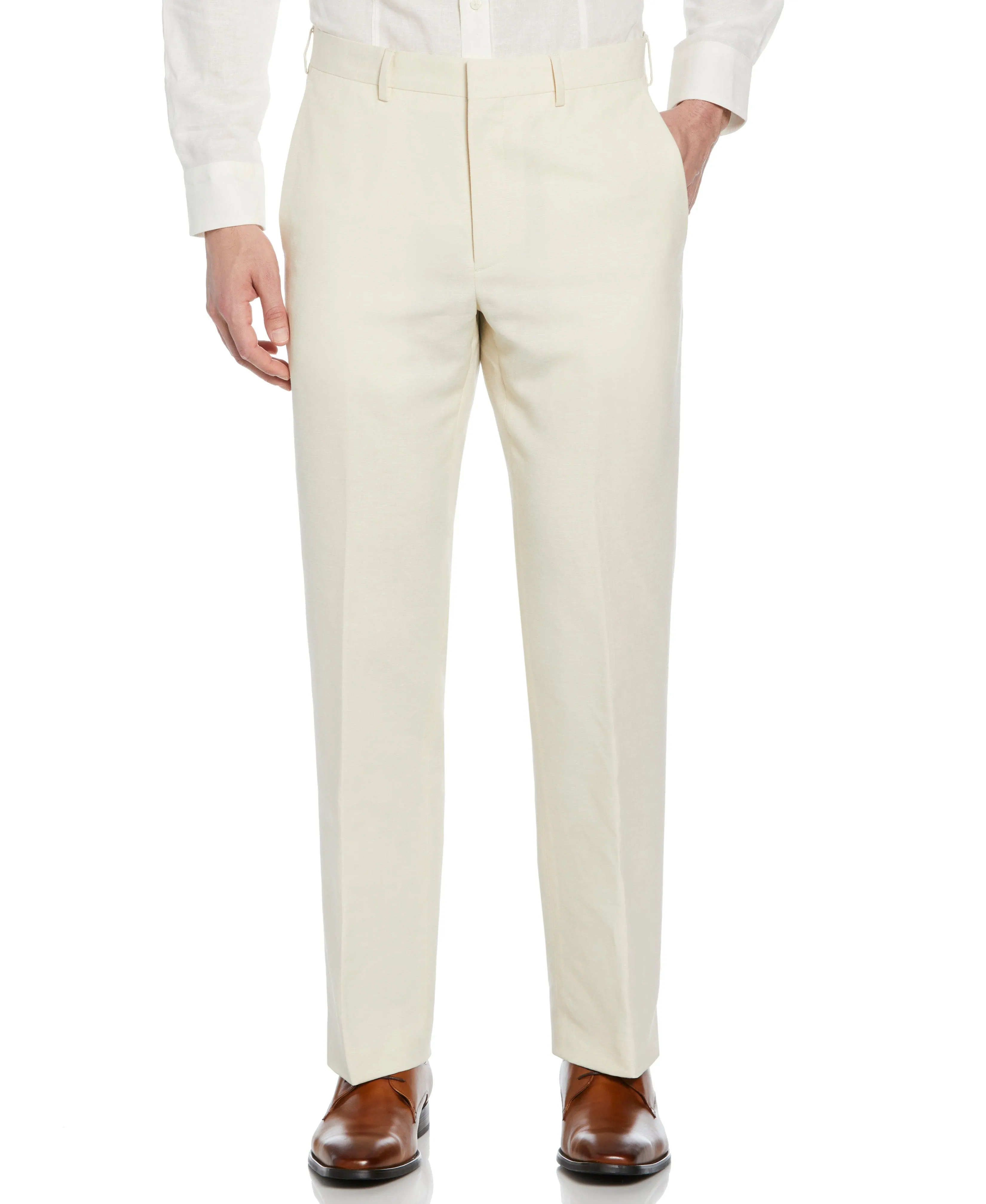 Linen Blend Flat Front Dress Pant sold by Cubavera product image thumbnail 3