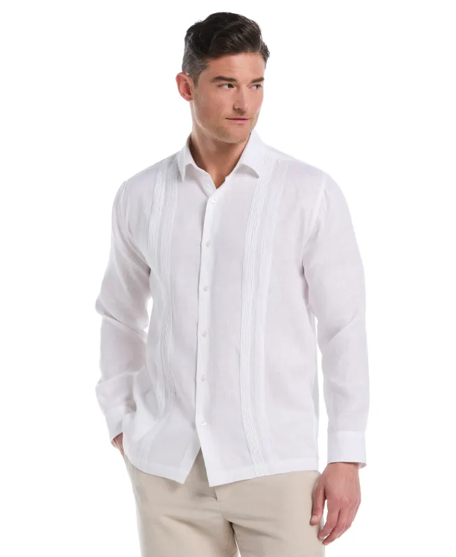 Modern Linen Multi Pintuck Guayabera Shirt sold by Cubavera