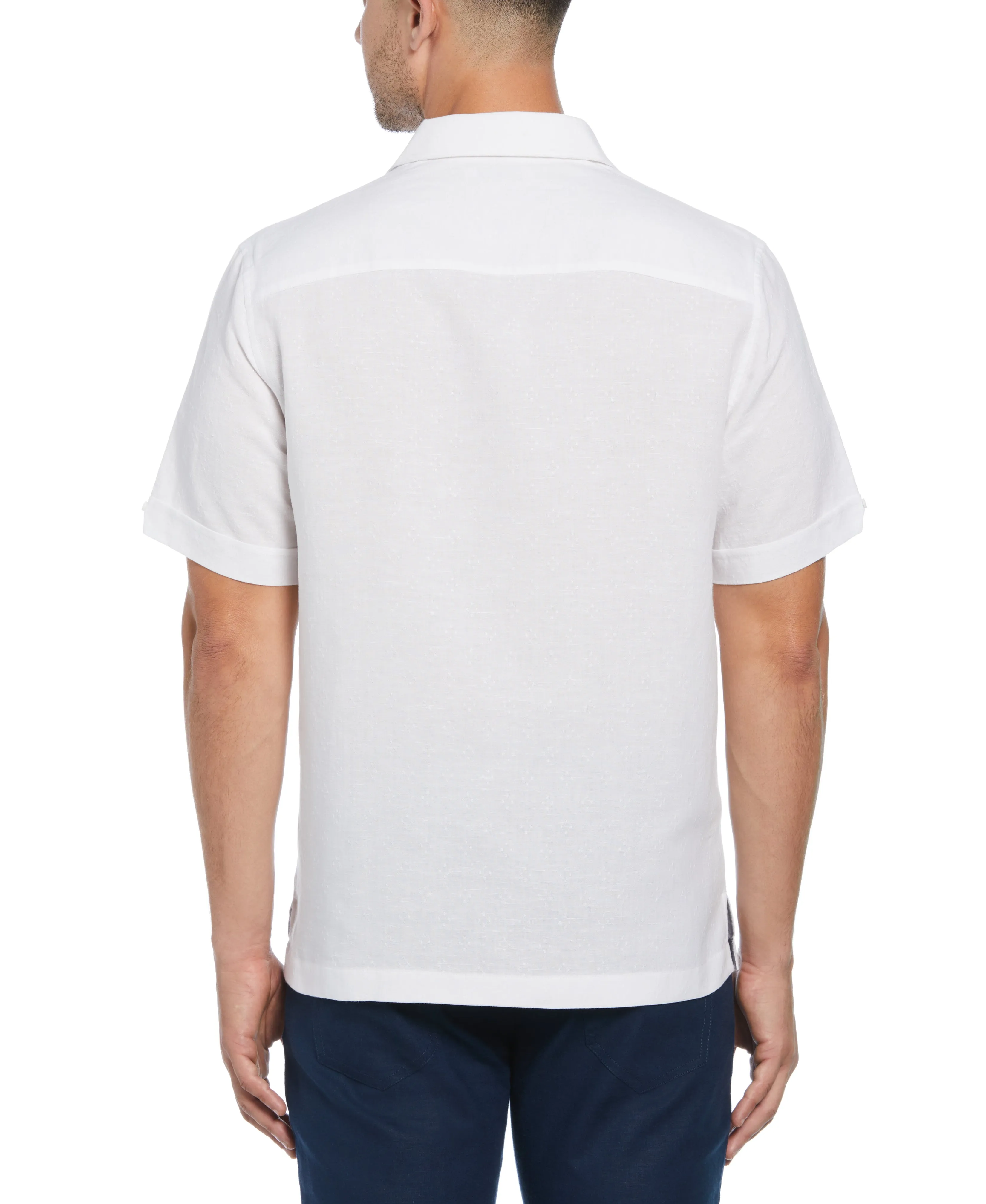 Linen Blend Dobby Camp Collar Shirt sold by Cubavera product image thumbnail 2