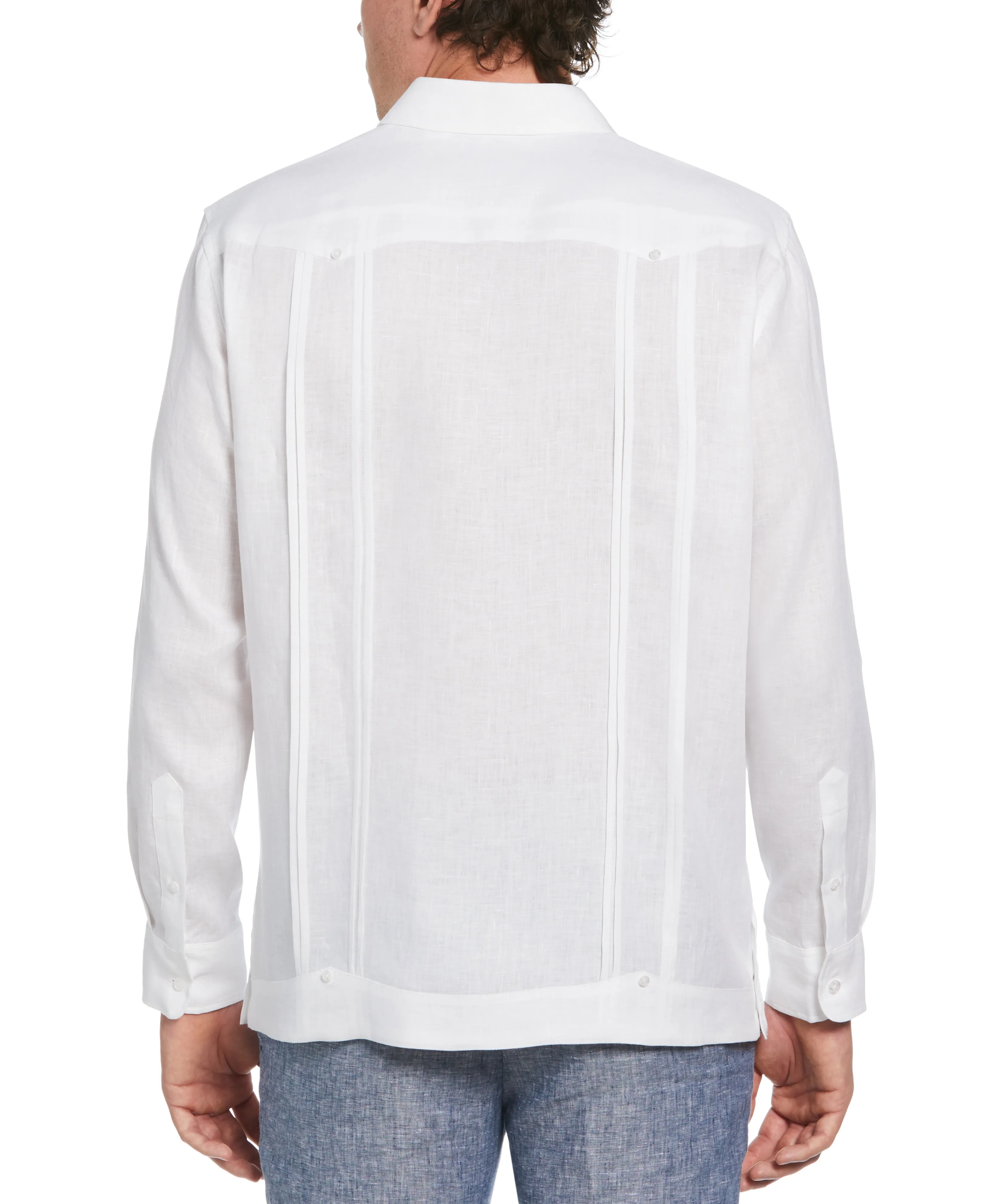 Solid Linen Guayabera Shirt With Contrast Embroidery sold by Cubavera product image thumbnail 2