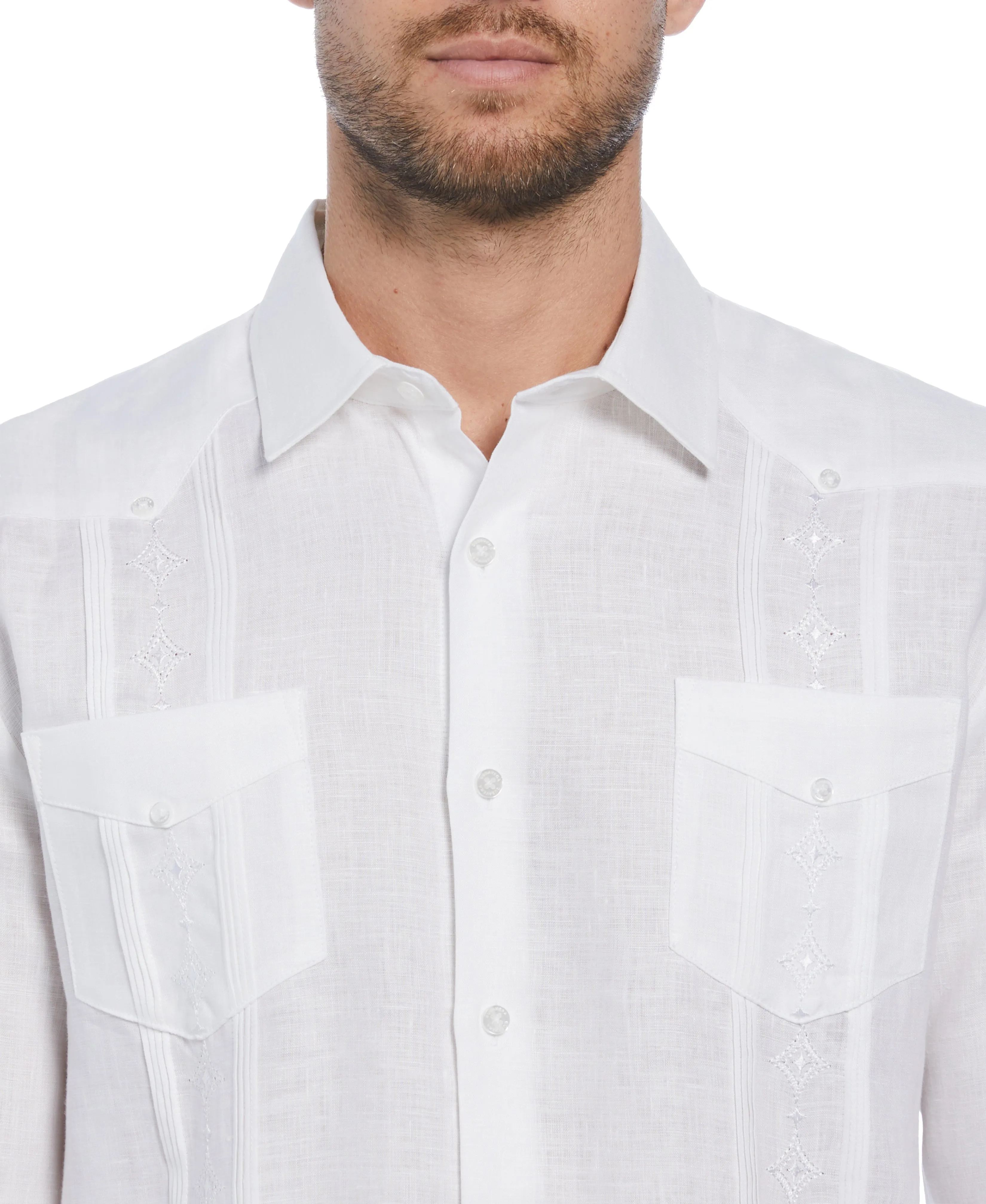 Linen Embroidered French Cuff Guayabera Shirt sold by Cubavera product image thumbnail 4
