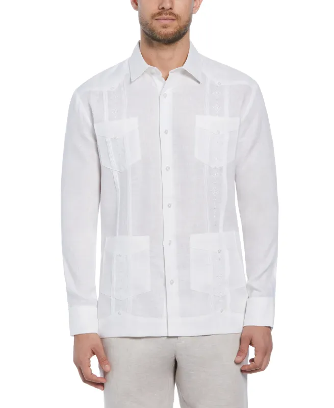 Linen Embroidered French Cuff Guayabera Shirt sold by Cubavera