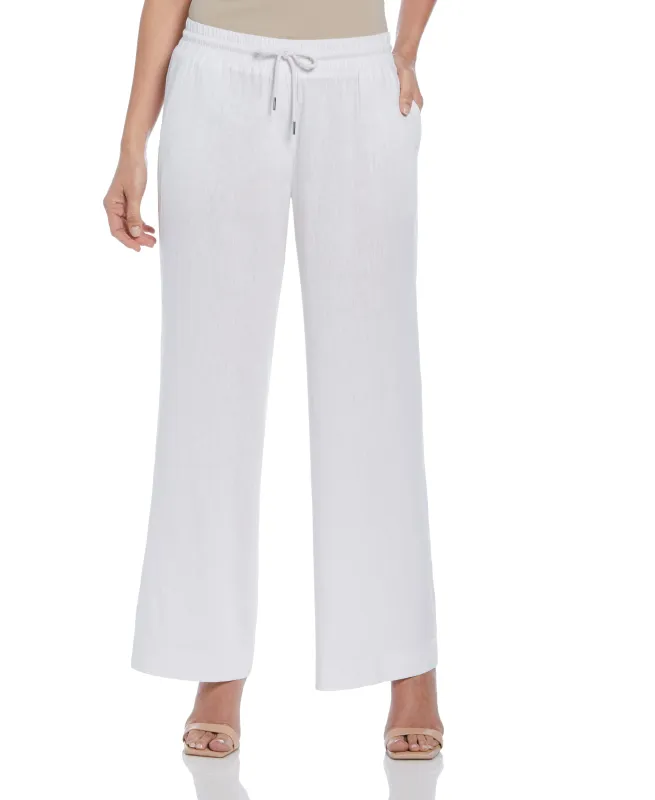 Women's Wide Leg Linen Blend Drawstring Pant sold by Cubavera