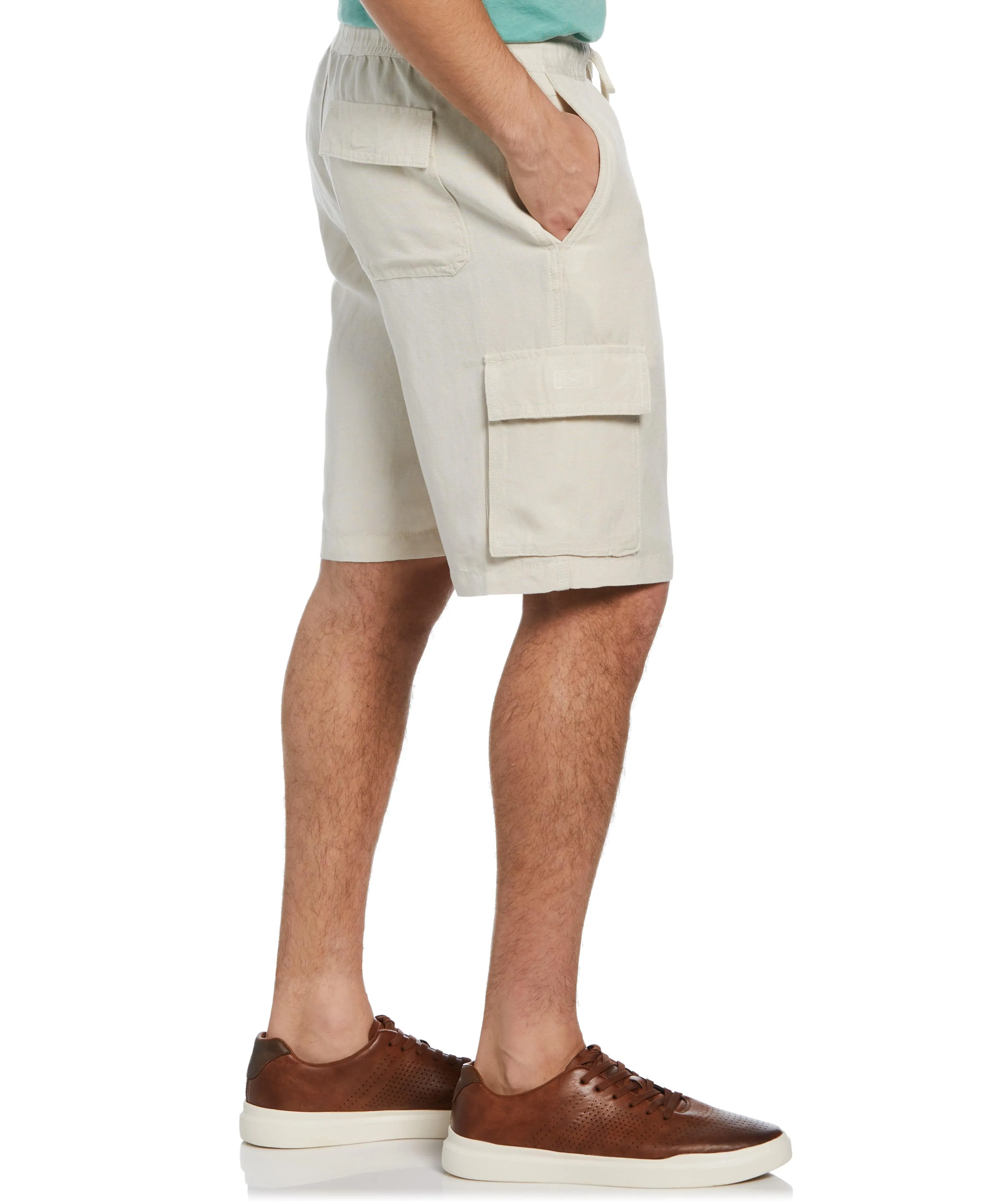 Linen Blend Pull-On Cargo Shorts sold by Cubavera product image thumbnail 3