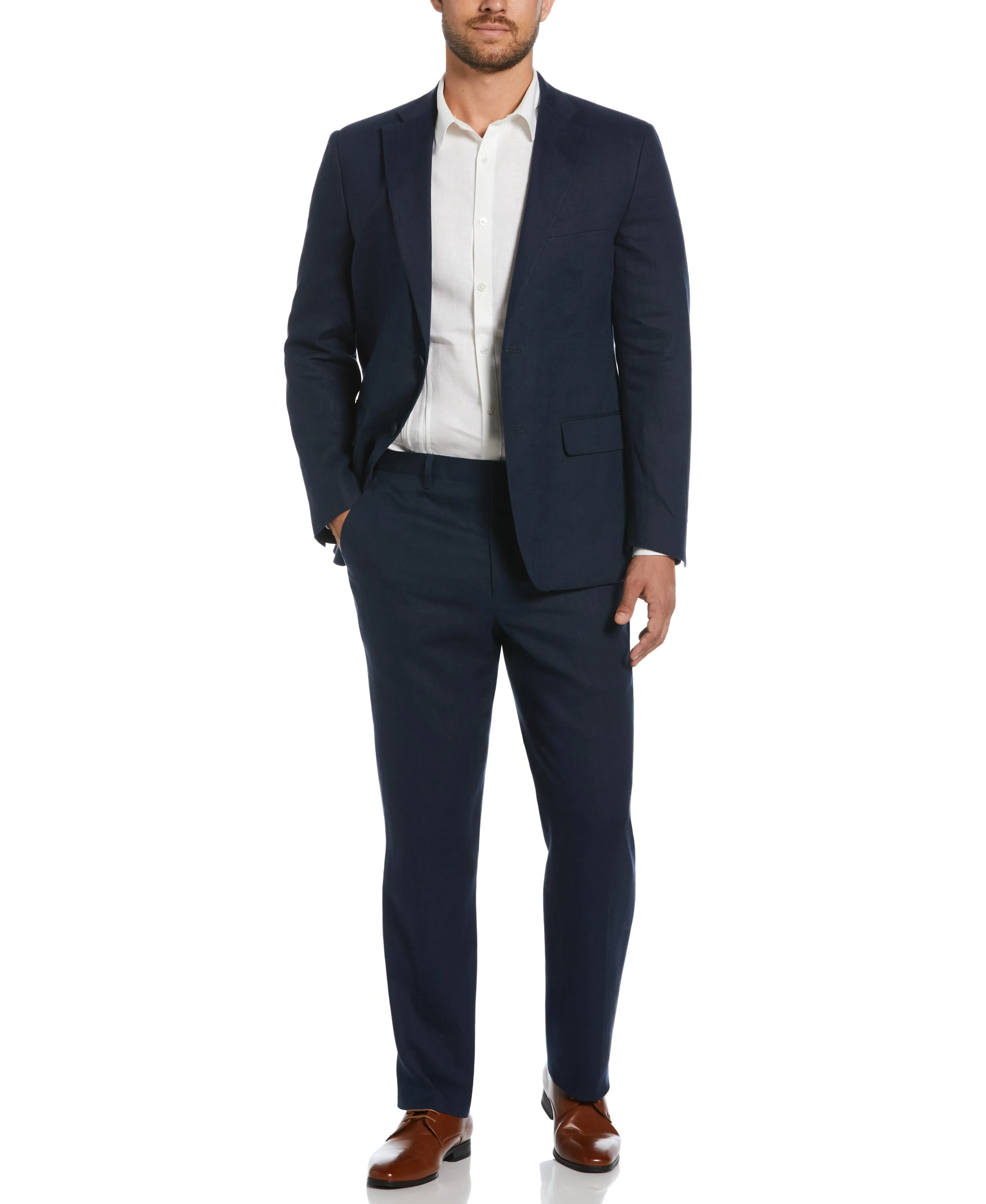 100% Linen Solid Flat Front Pant sold by Cubavera product image thumbnail 4