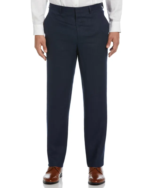 100% Linen Solid Flat Front Pant sold by Cubavera