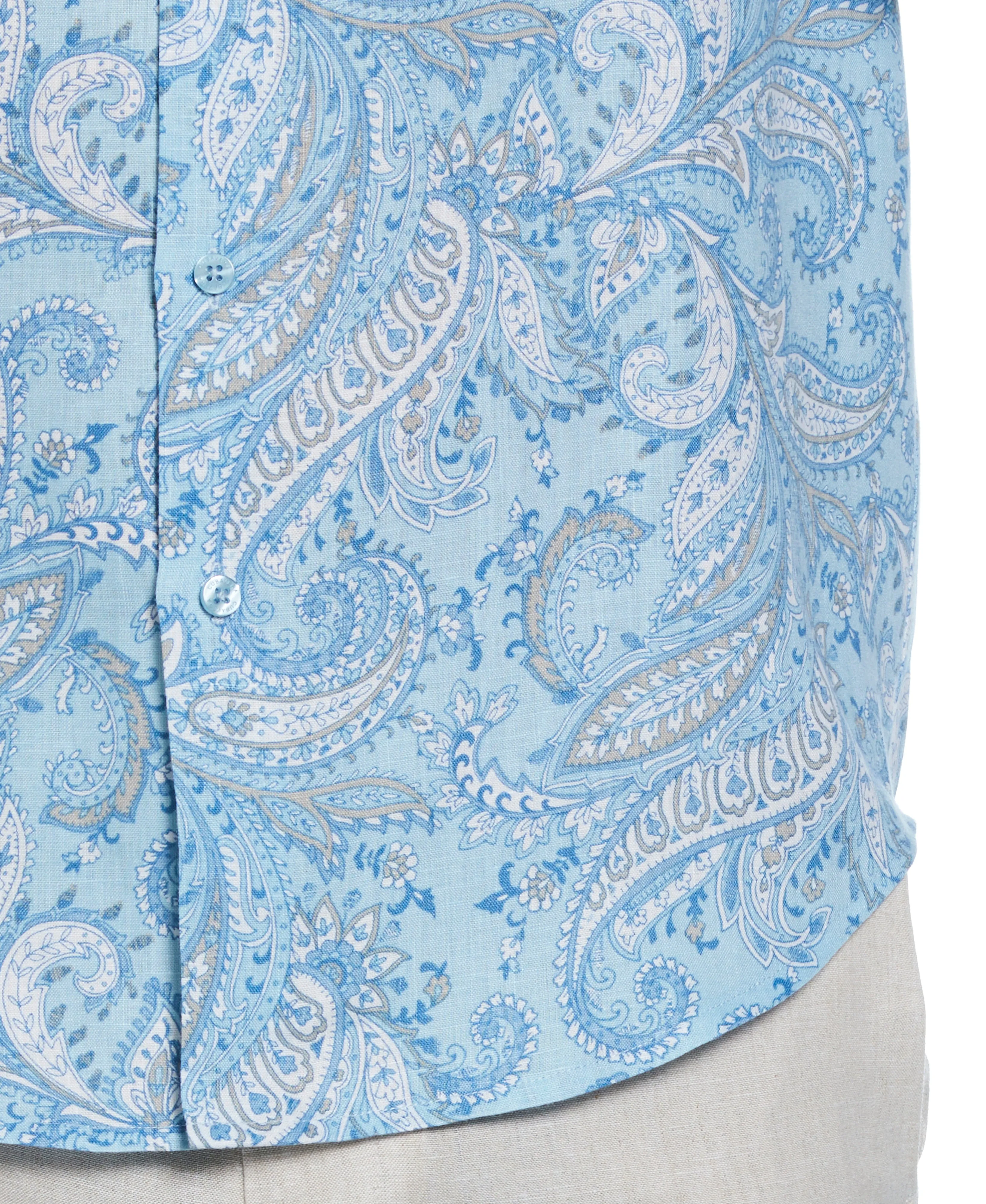 Long Sleeve Linen Allover Paisley Printed Shirt sold by Cubavera product image thumbnail 3