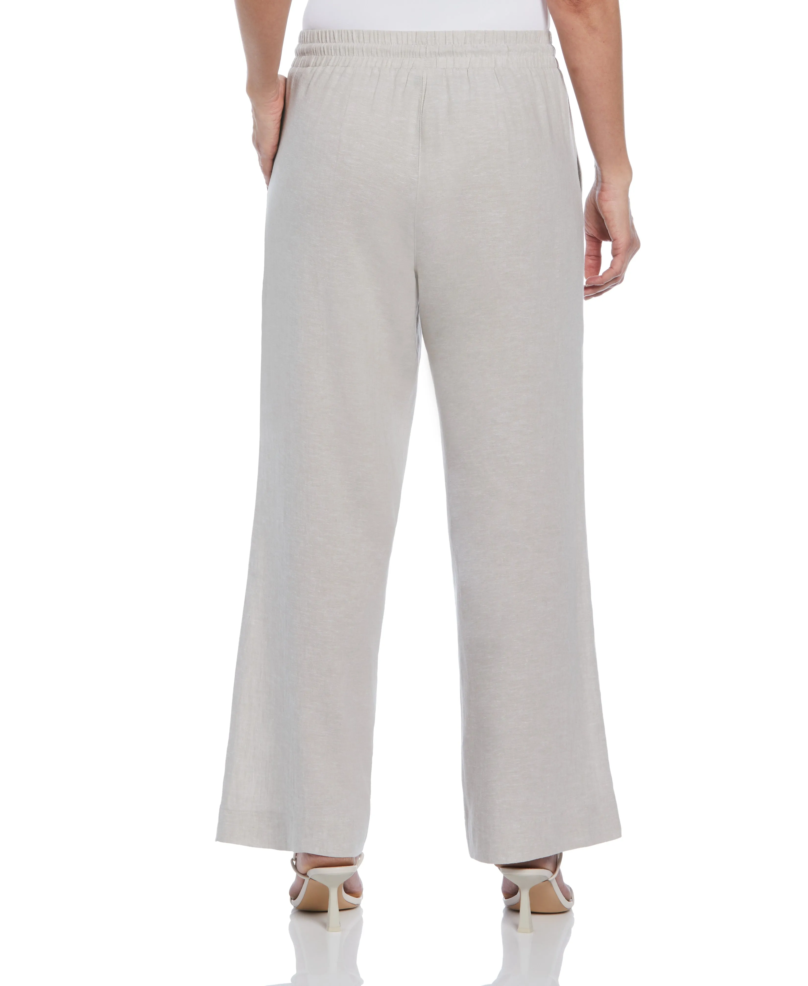 Women's Cross Dyed Linen Blend Wide Leg Drawstring Pant sold by Cubavera product image thumbnail 2