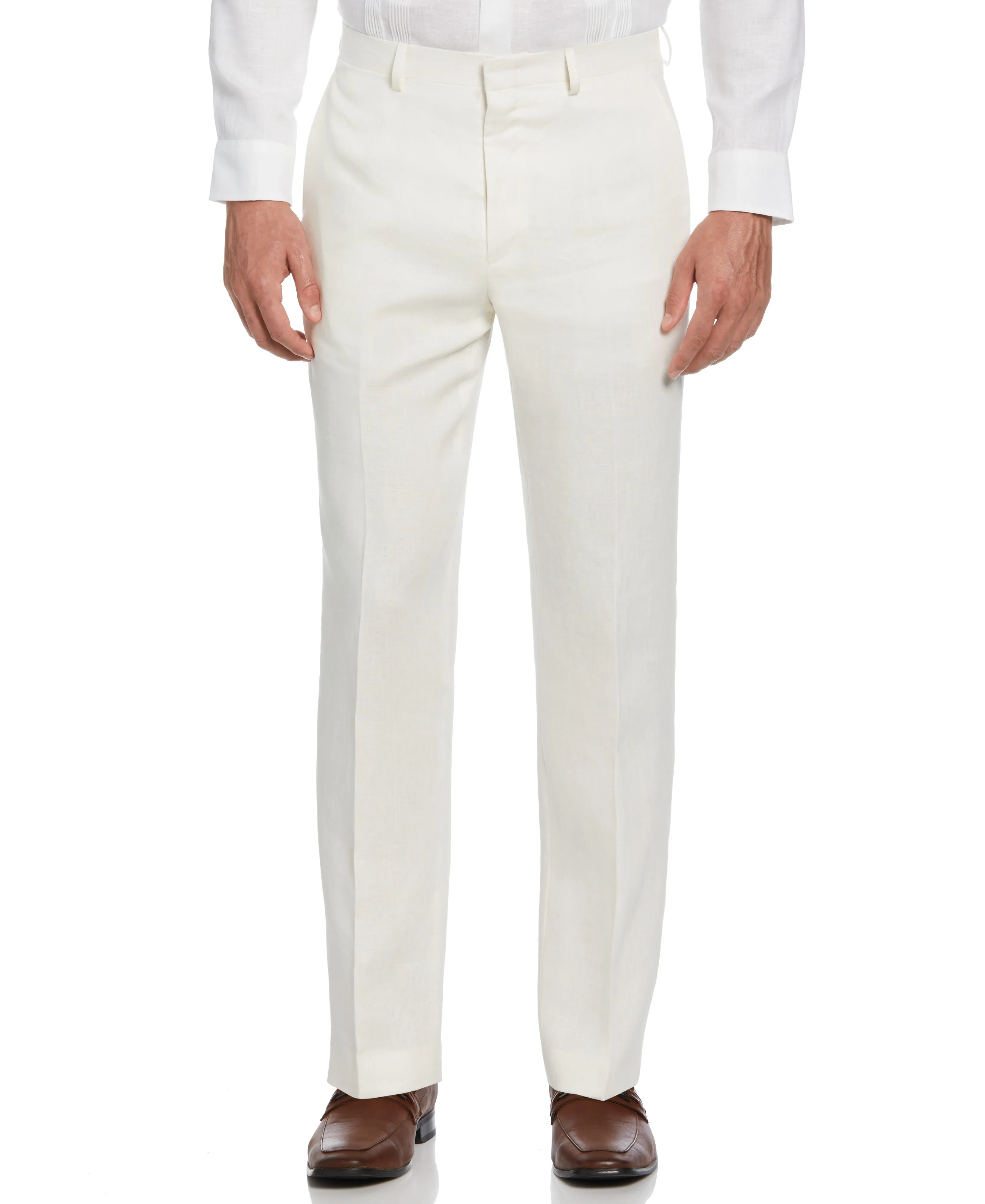 100% Linen Solid Flat Front Pant sold by Cubavera