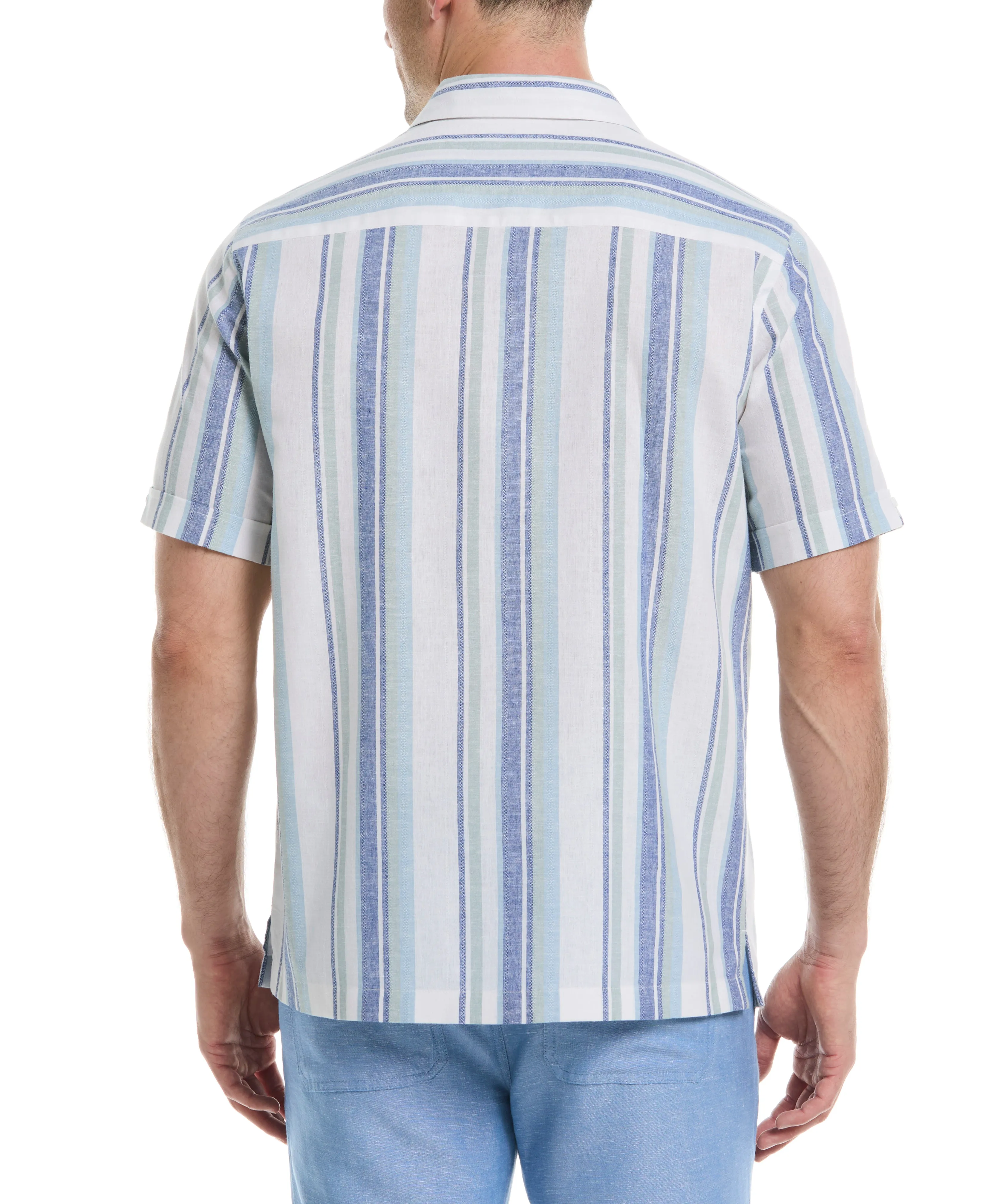 Linen Blend Striped Panel Shirt sold by Cubavera product image thumbnail 2
