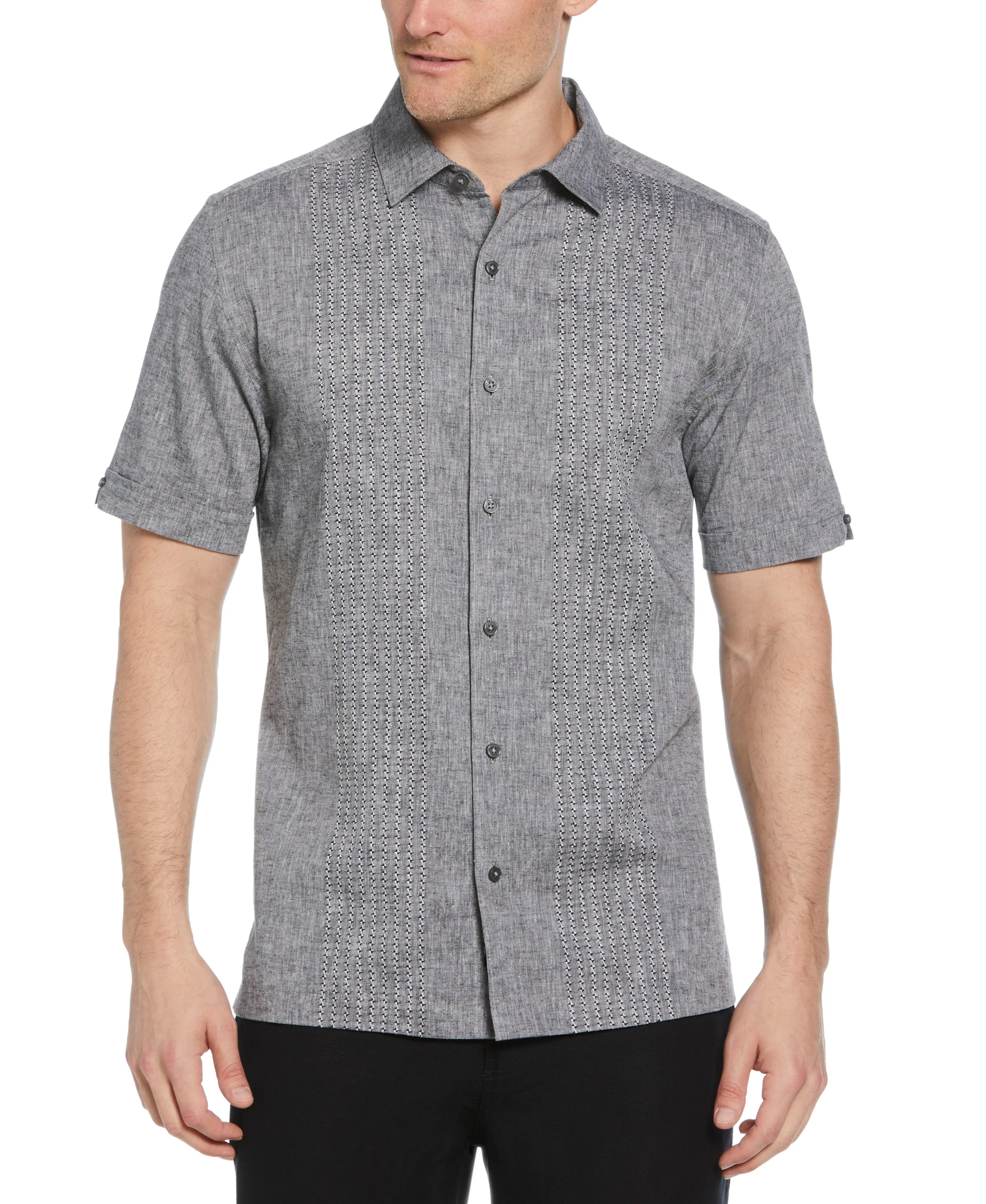 Engineered Dobby Panels Shirt sold by Cubavera
