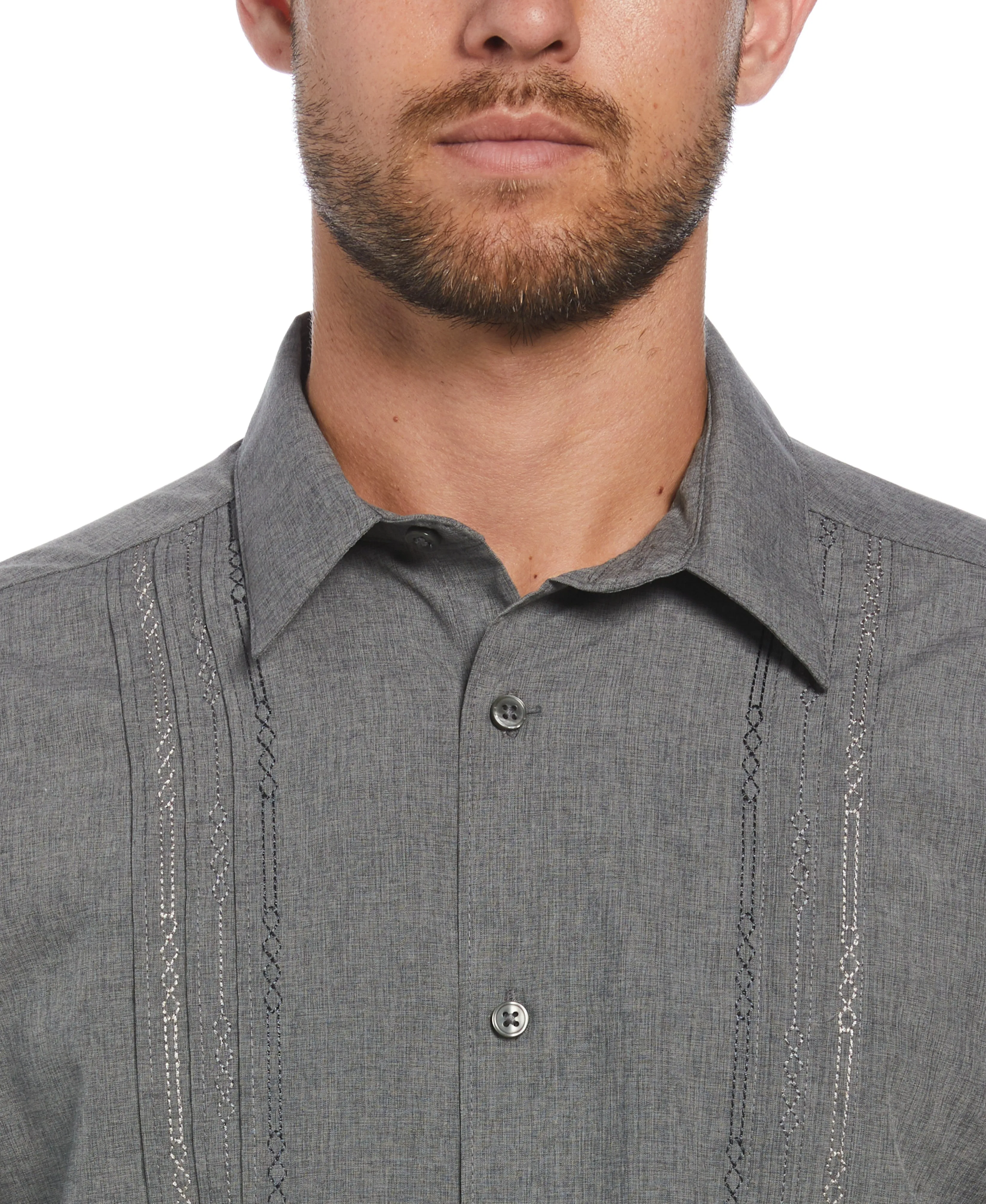 Geo Embroidered Panel Shirt sold by Cubavera product image thumbnail 4