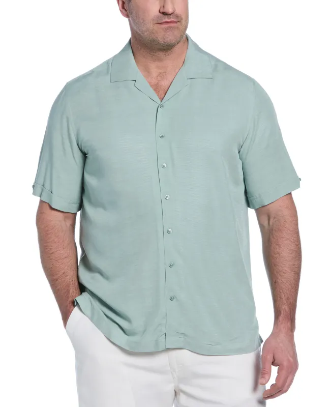 Big & Tall Solid Textured Cuban Collar Shirt sold by Cubavera