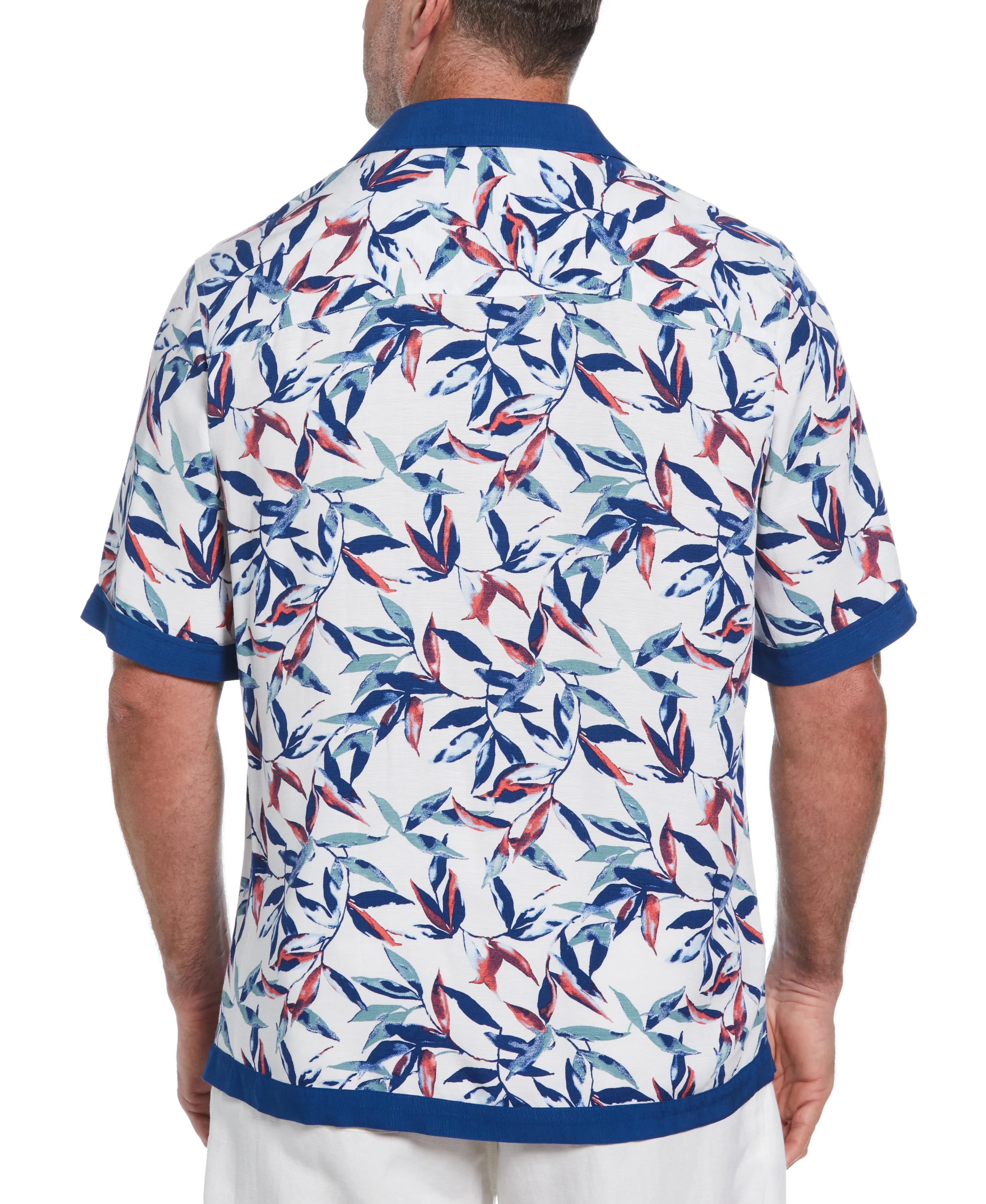Big & Tall Watercolor Leaf Print Textured Shirt sold by Cubavera product image thumbnail 2