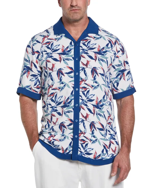 Big & Tall Watercolor Leaf Print Textured Shirt sold by Cubavera