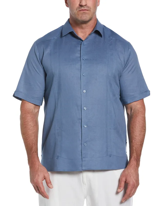 Big & Tall Linen Blend No-Pocket Guayabera Shirt sold by Cubavera