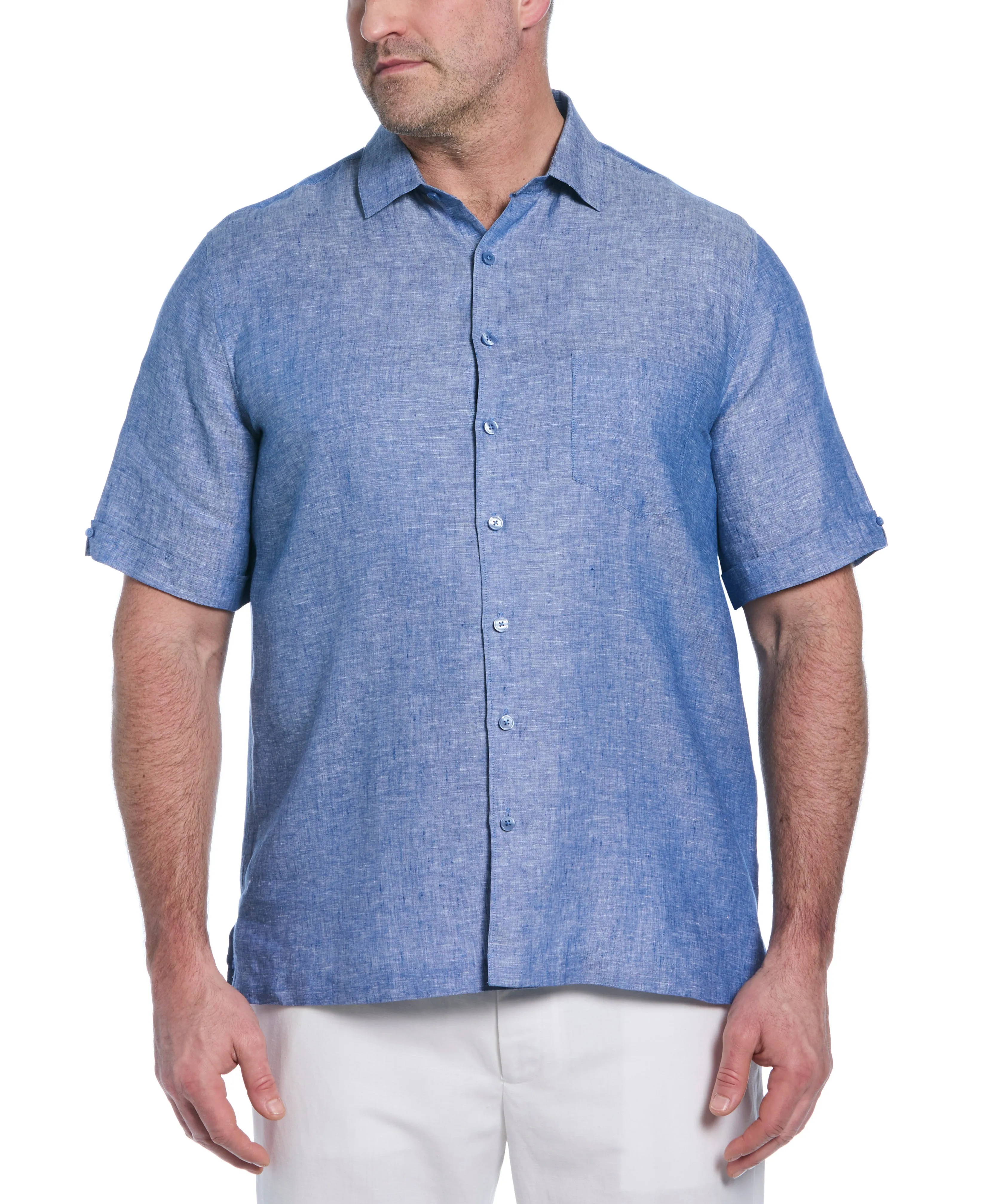Big & Tall Classic Two-Tone Linen Shirt sold by Cubavera