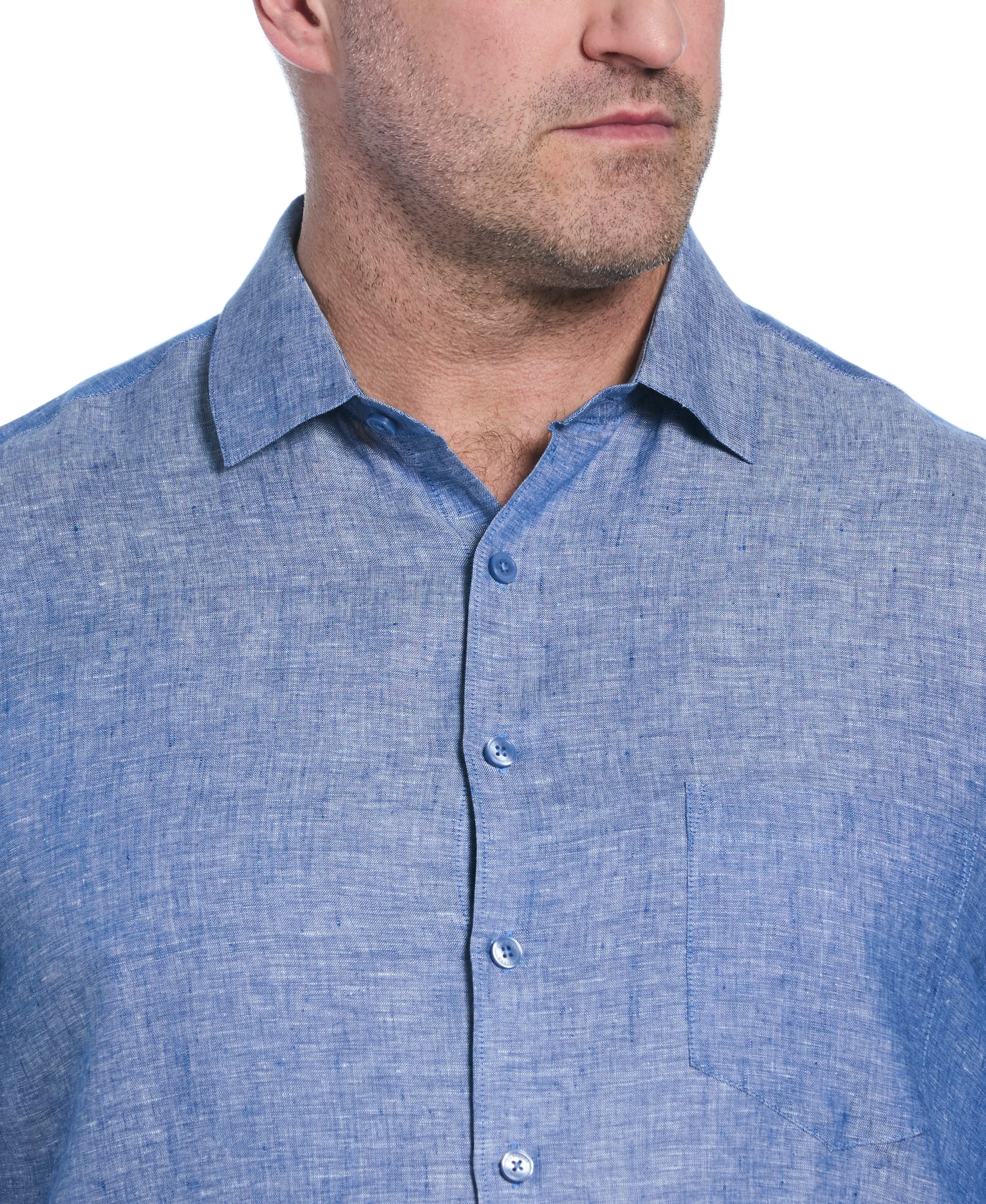 Big & Tall Classic Two-Tone Linen Shirt sold by Cubavera product image thumbnail 4