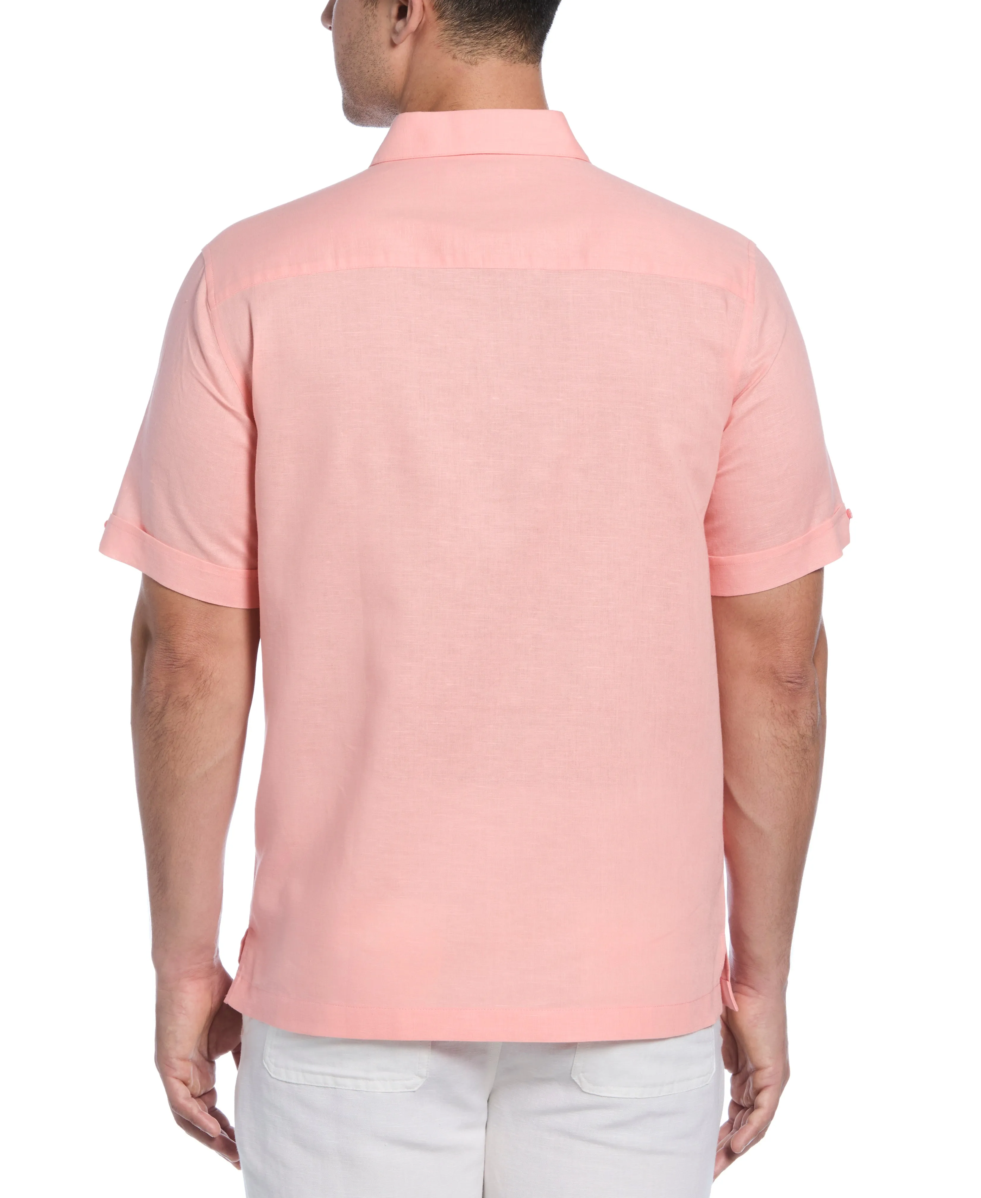 Linen Blend Embroidered Panel Shirt sold by Cubavera product image thumbnail 2