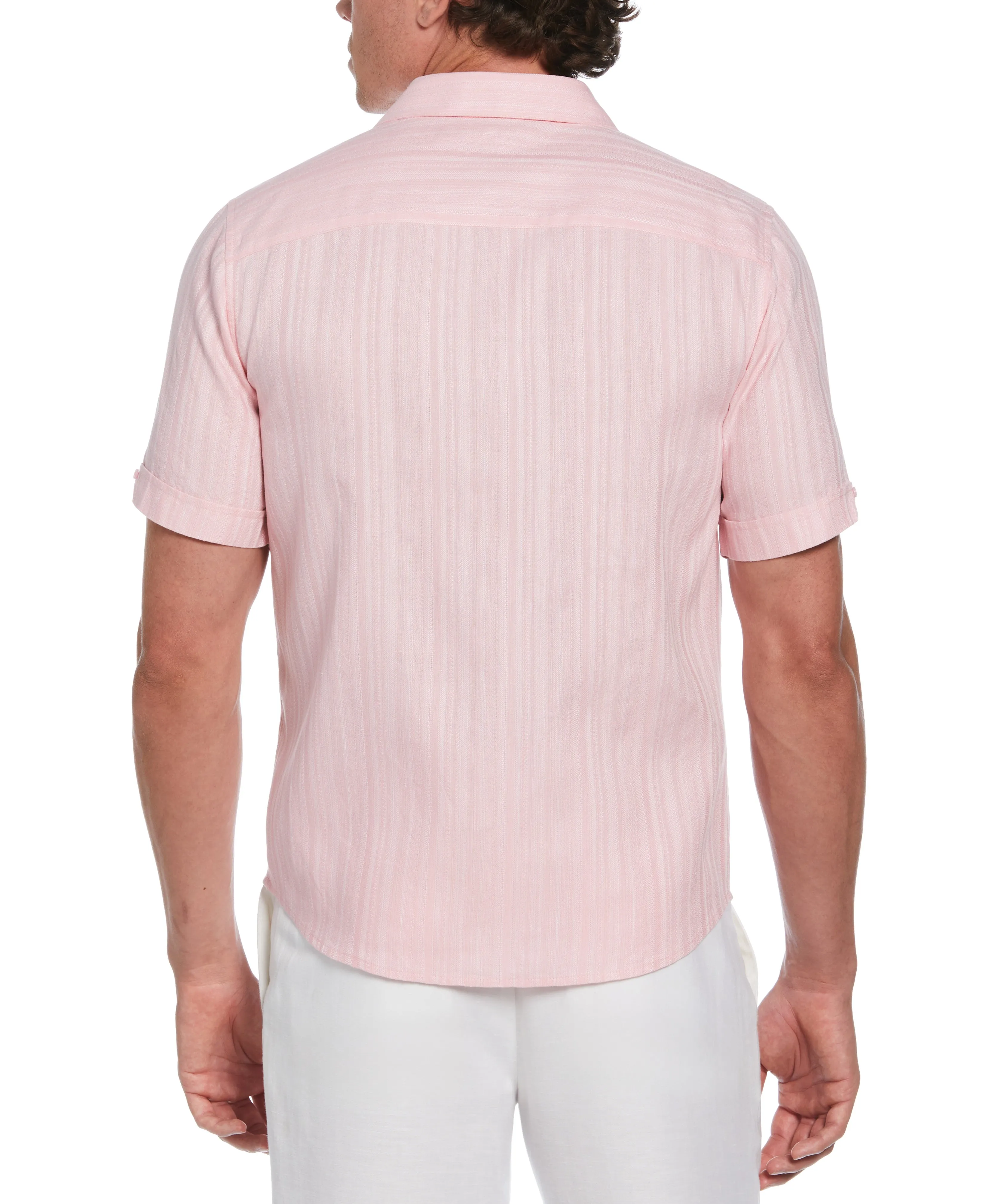 Linen Blend Dobby Stripe Print Shirt sold by Cubavera product image thumbnail 2