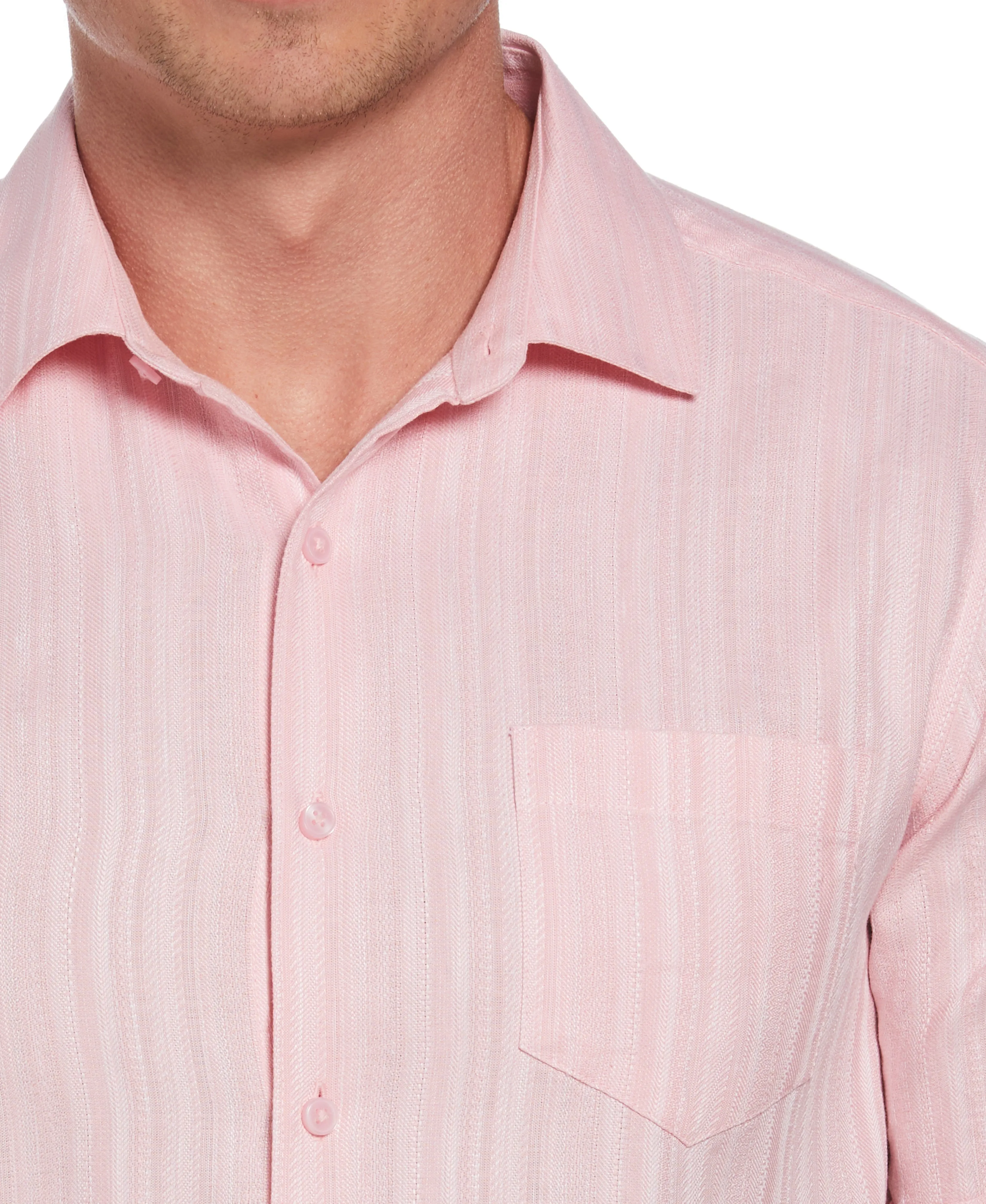 Linen Blend Dobby Stripe Print Shirt sold by Cubavera product image thumbnail 4