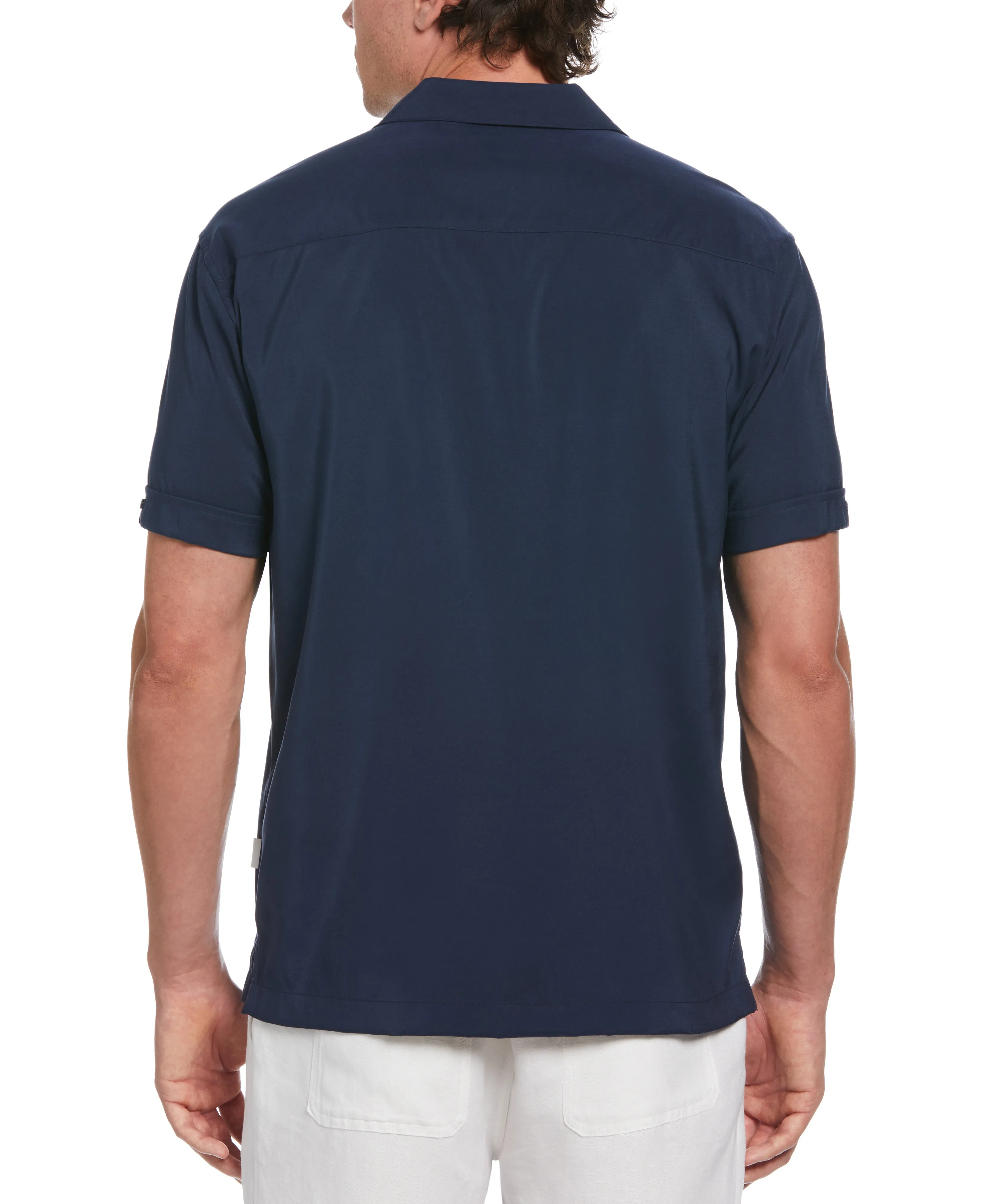 Big & Tall Contrast Panel Camp Collar Shirt sold by Cubavera product image thumbnail 2