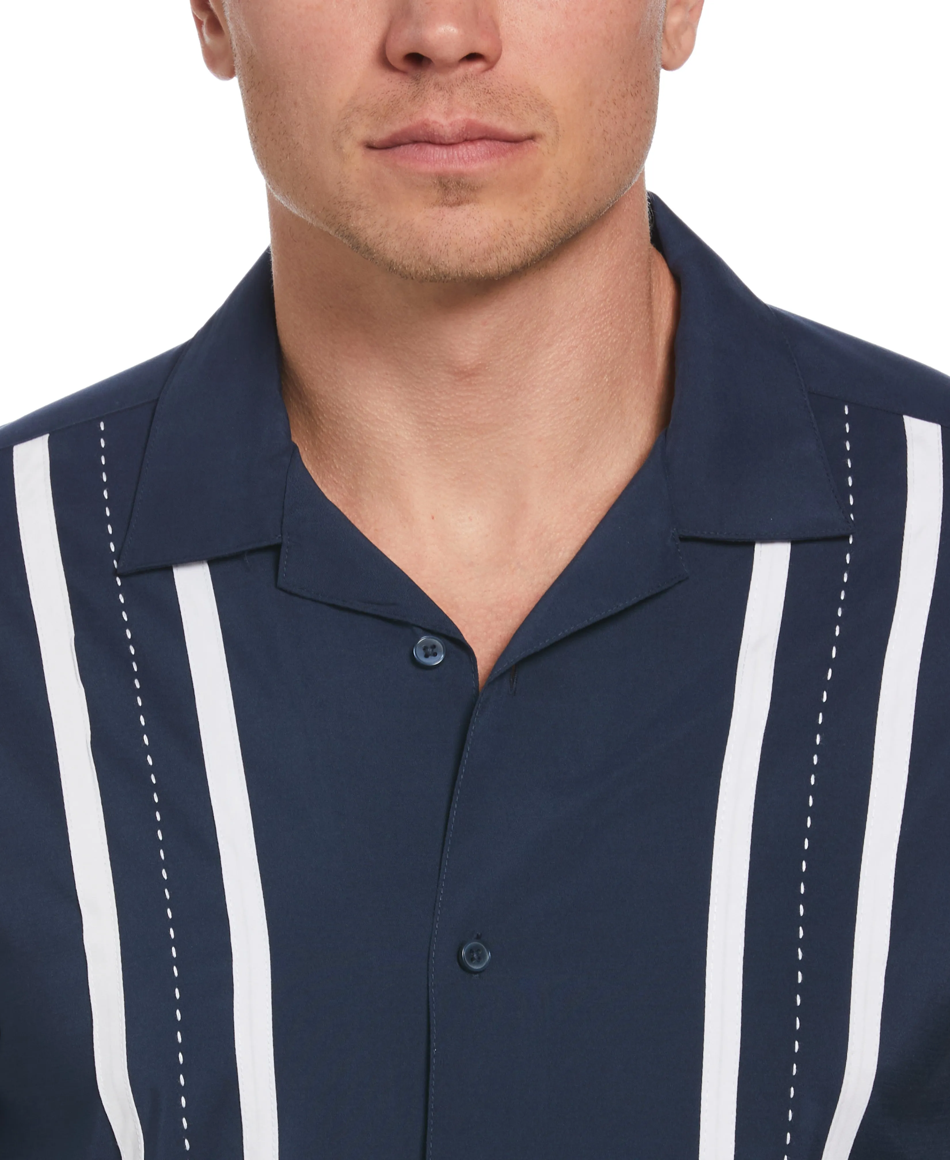 Big & Tall Contrast Panel Camp Collar Shirt sold by Cubavera product image thumbnail 4