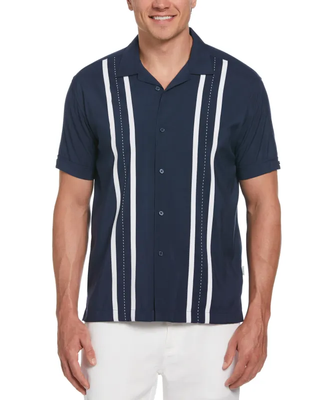 Big & Tall Contrast Panel Camp Collar Shirt sold by Cubavera