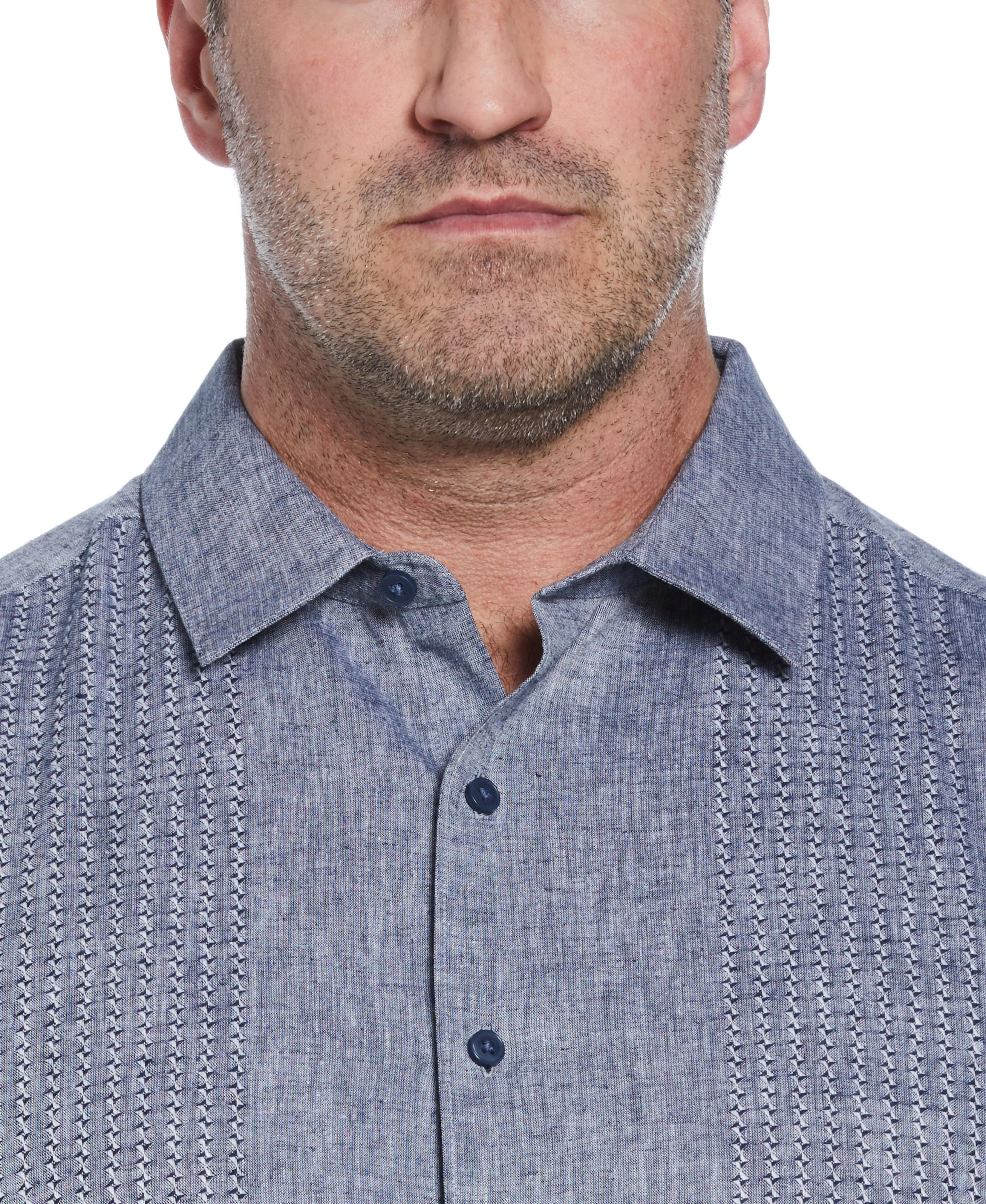 Big & Tall Engineered Dobby Panels Shirt sold by Cubavera product image thumbnail 4