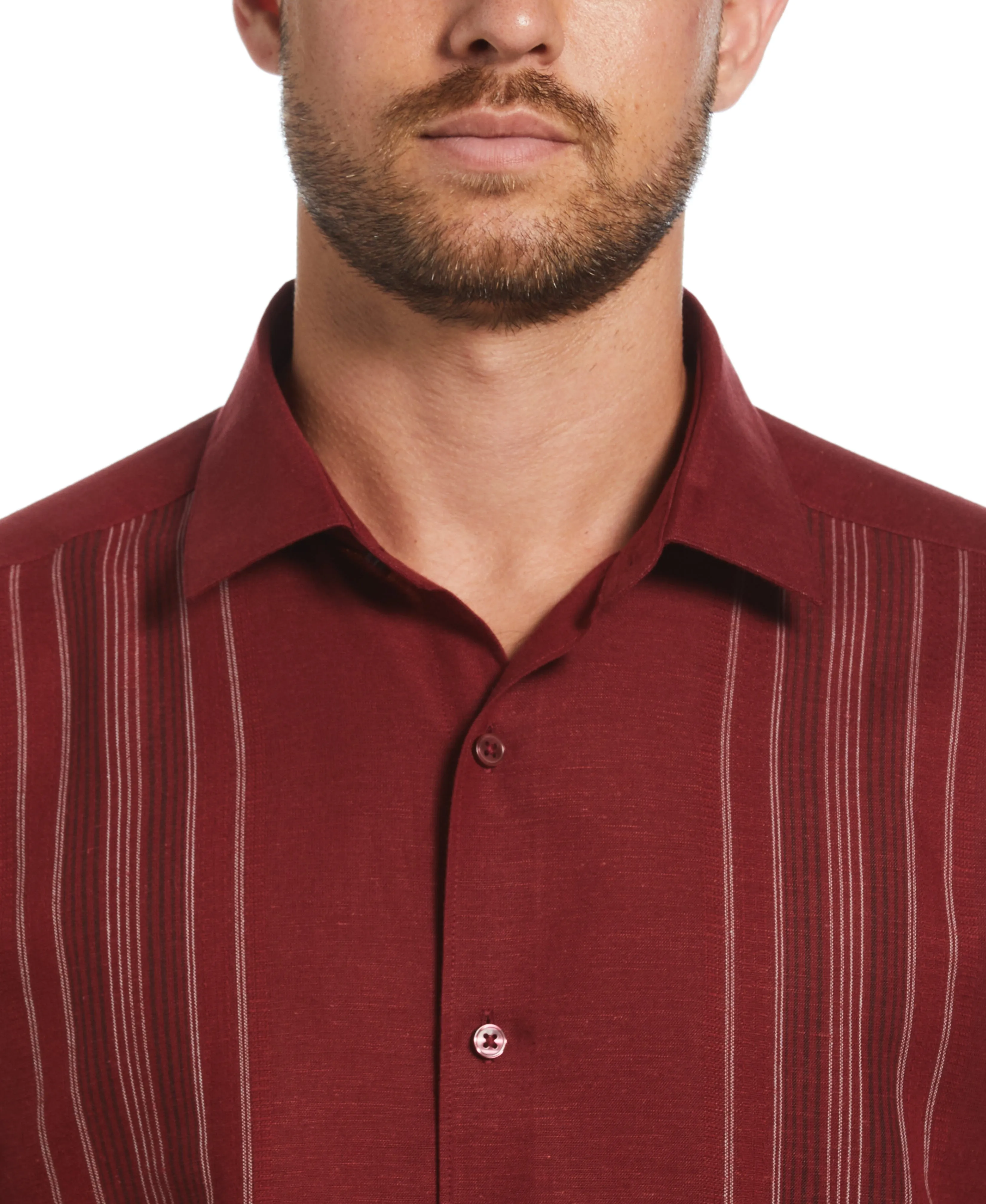 Linen Blend Yarn Dyed Panel Shirt sold by Cubavera product image thumbnail 4