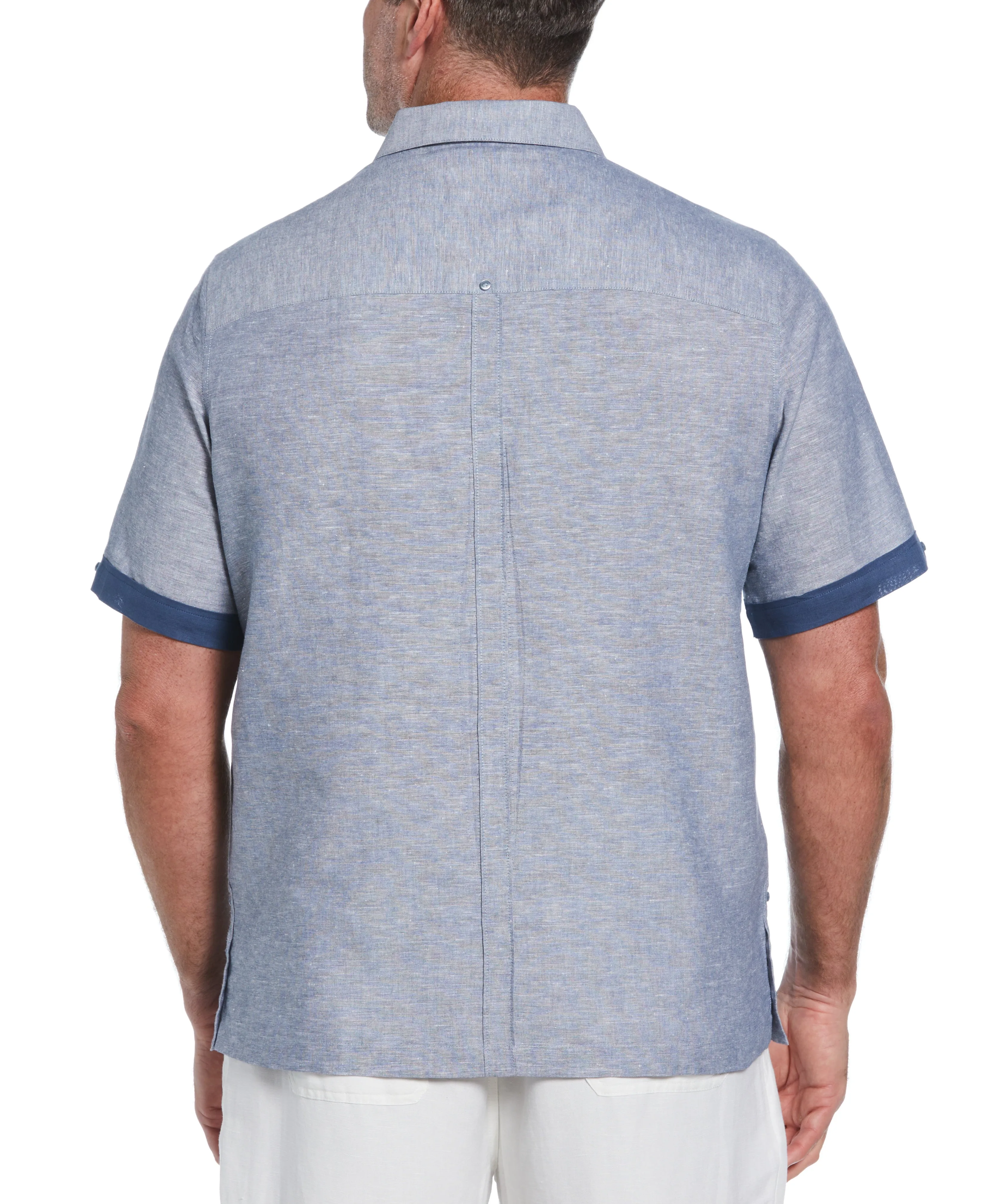 Big & Tall Linen Blend Cross Dye Guayabera Shirt sold by Cubavera product image thumbnail 2