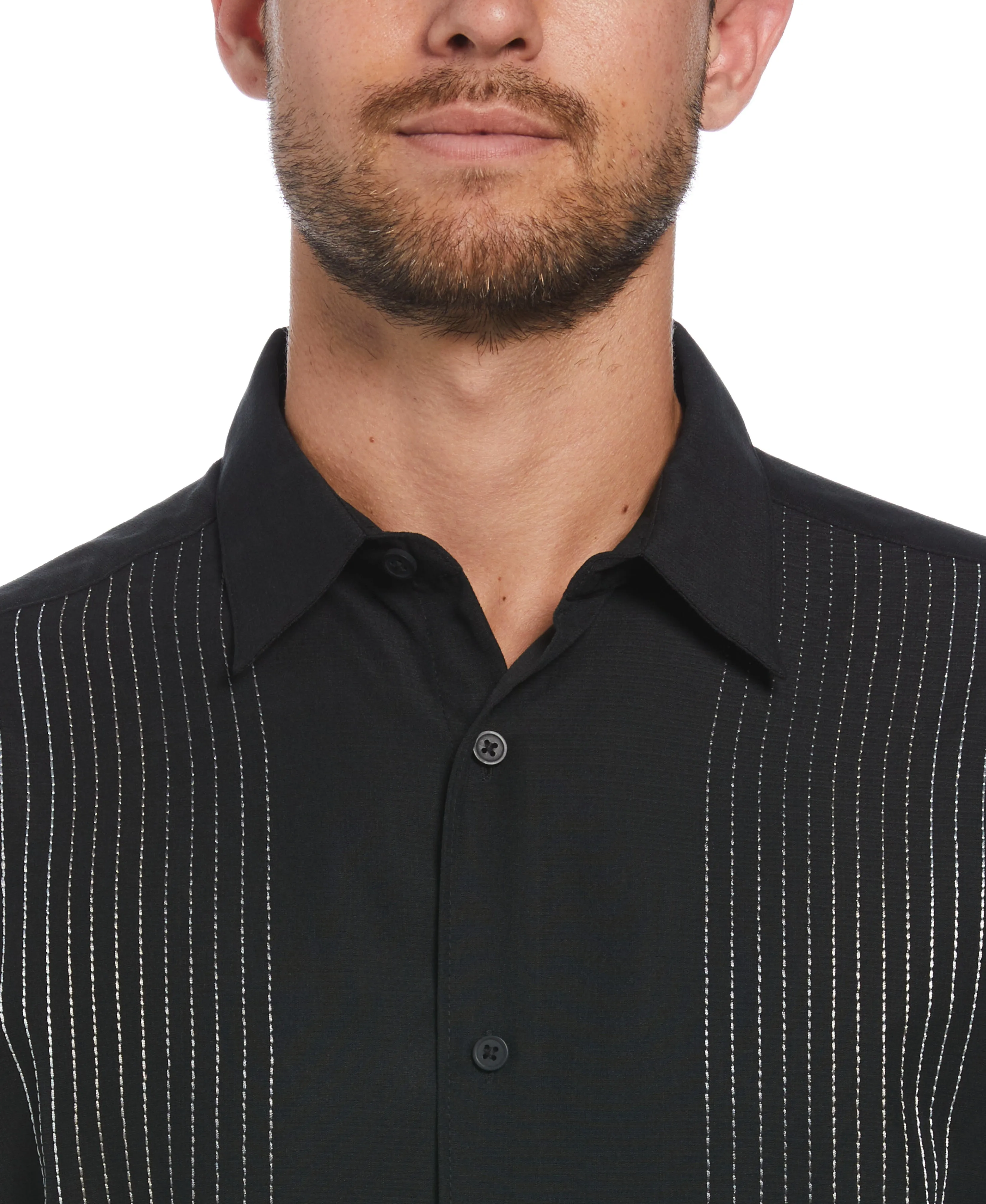 Big & Tall Ombre Embroidered Panel Shirt sold by Cubavera product image thumbnail 4