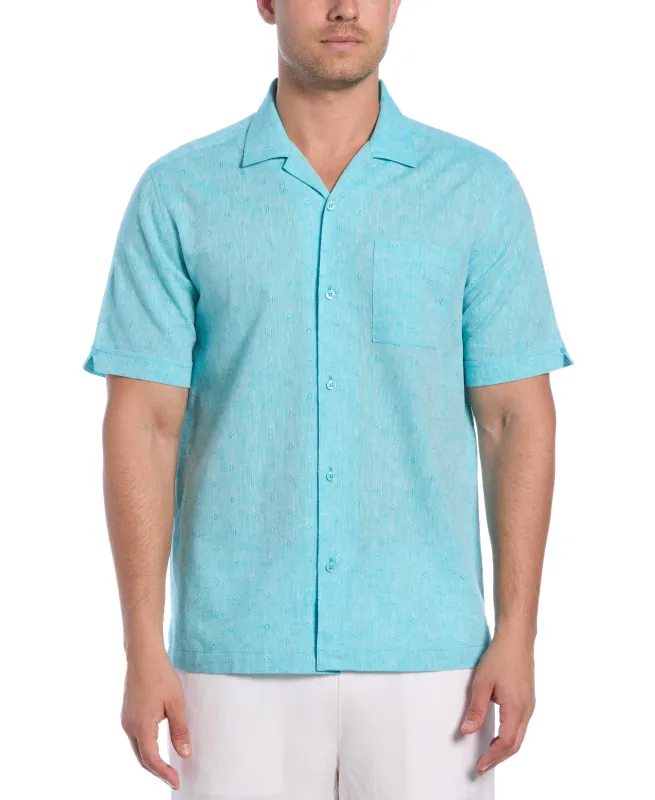 Linen Blend Diamond Dobby Print Shirt sold by Cubavera