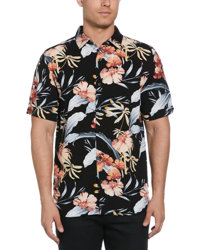 Tropical Floral Print Shirt sold by Cubavera