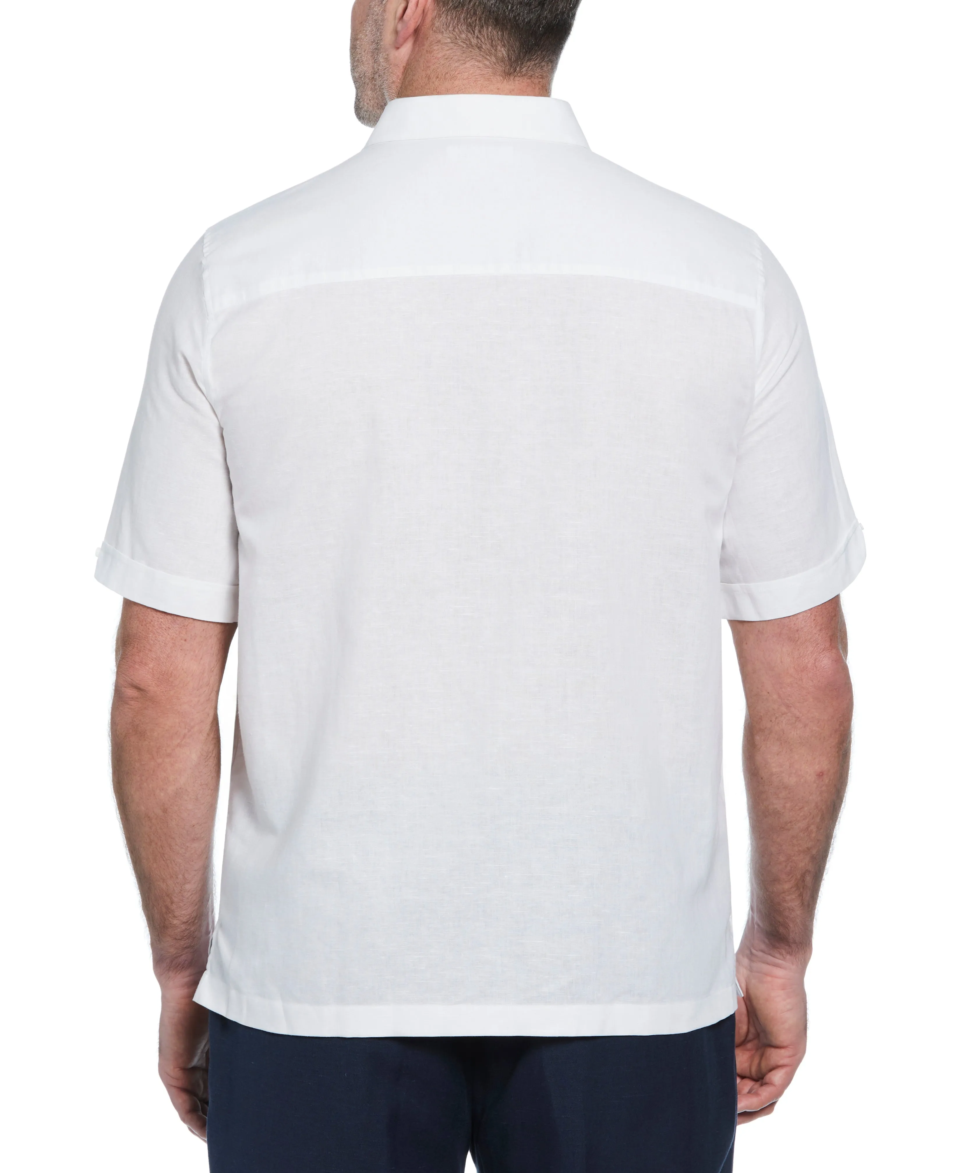 Big & Tall Linen Blend Embroidered Panel Shirt sold by Cubavera product image thumbnail 2