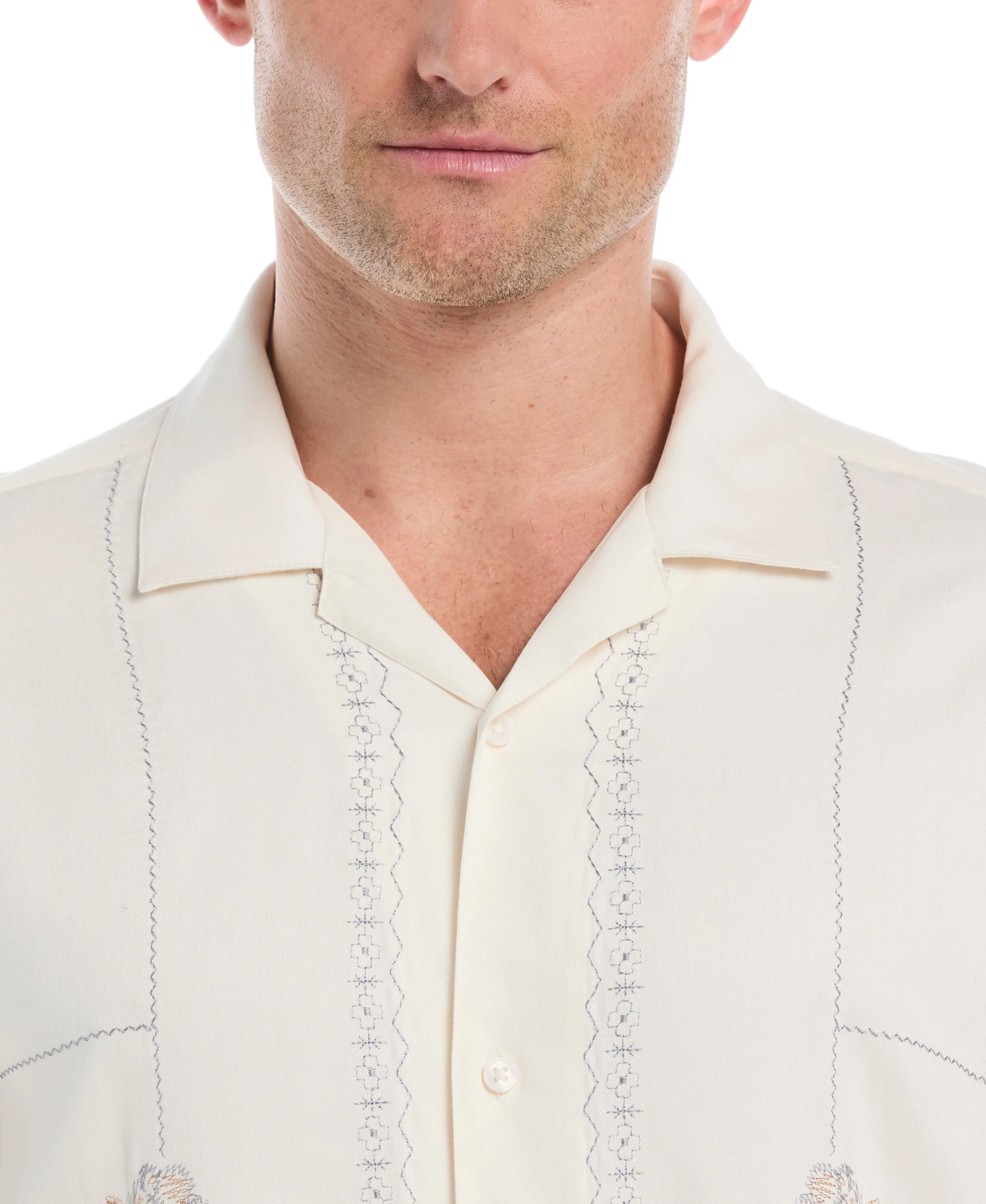 Embroidered Camp Collar Shirt sold by Cubavera product image thumbnail 5