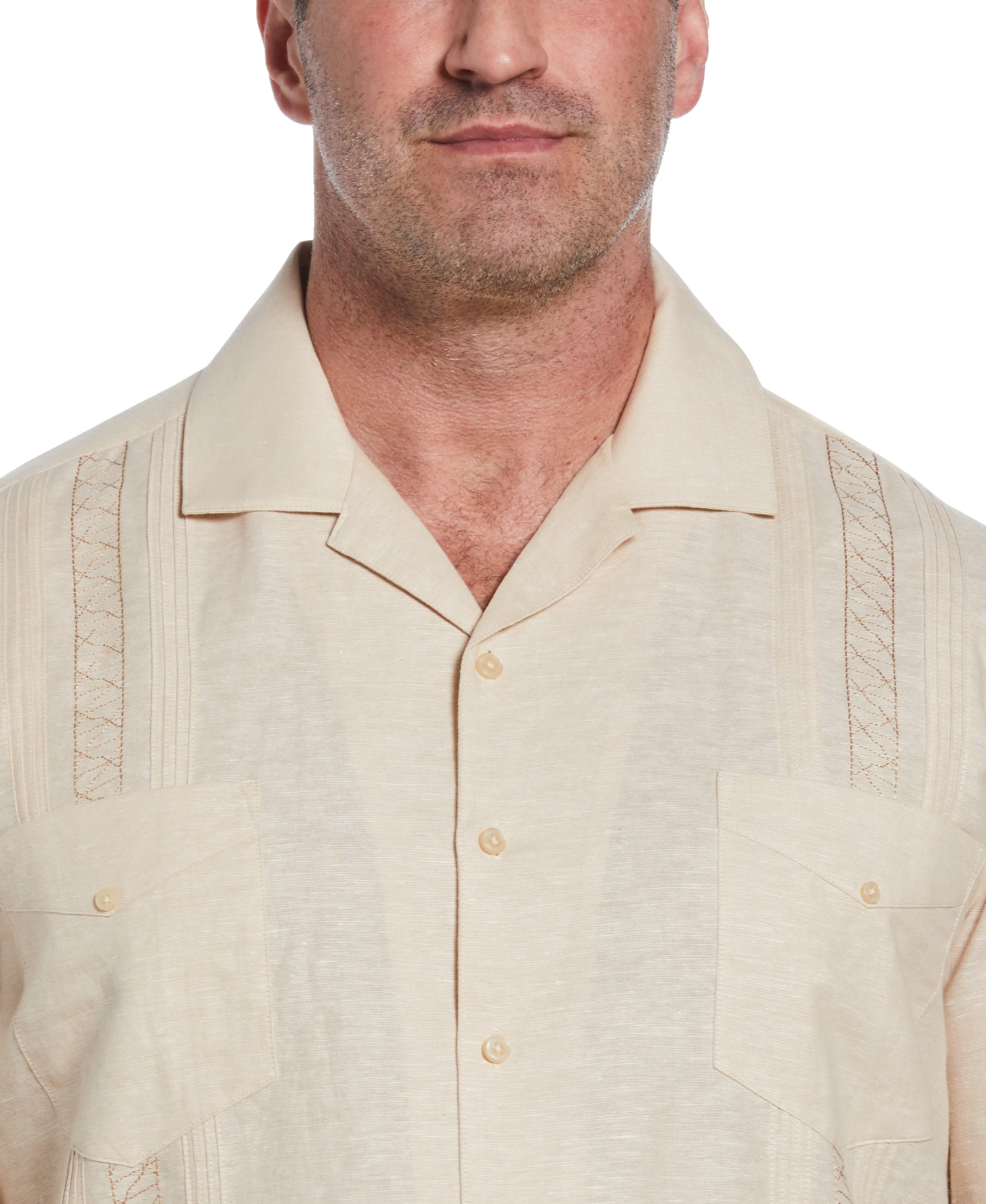 Big & Tall Two Pocket Embroidered Guayabera Shirt sold by Cubavera product image thumbnail 4