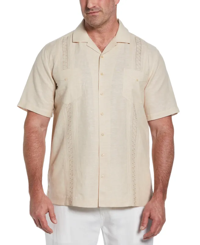 Big & Tall Two Pocket Embroidered Guayabera Shirt sold by Cubavera